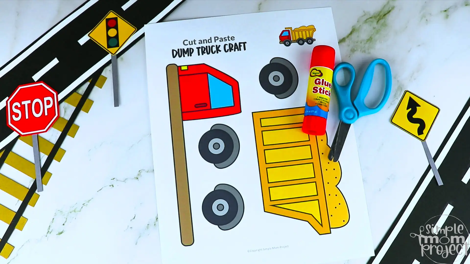Printable Dump Truck Craft Transportation Vehicle Template for Kids, Preschool, Toddlers, Kindergarten 9