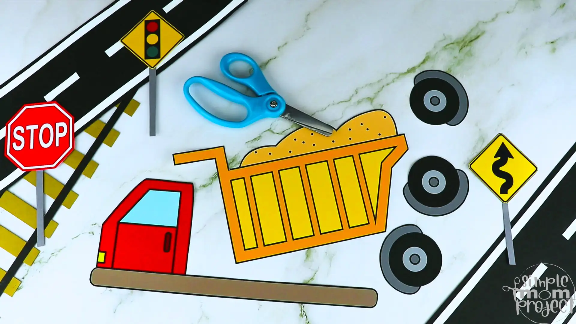 Printable Dump Truck Craft Transportation Vehicle Template for Kids, Preschool, Toddlers, Kindergarten 9