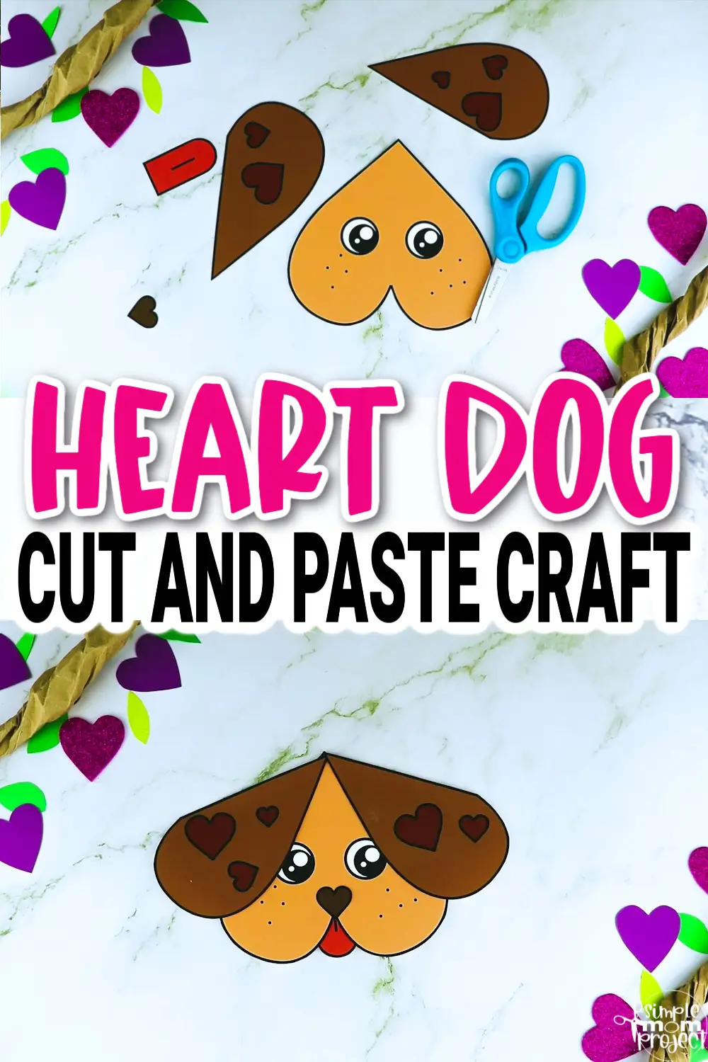 Printable Heart Dog Craft for Kids, Preschool, Toddlers, kindergarten 10