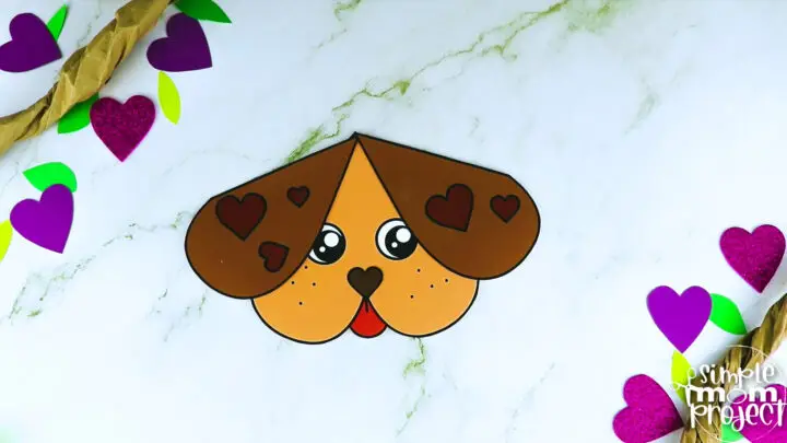 Printable Heart Dog Craft for Kids, Preschool, Toddlers, kindergarten 2