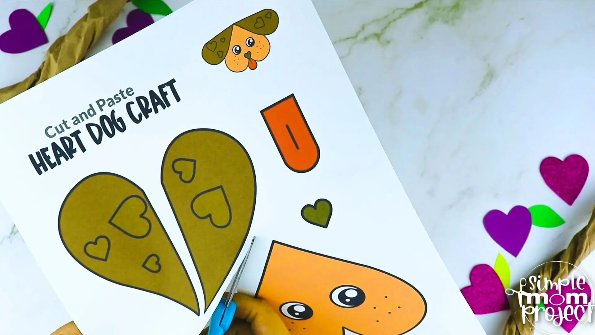 Looking for the best heart shaped dog paper craft for your preschool, kindergarten and elementary kids? This easy cut-and-paste printable heart dog craft template will keep your kids entertained for hours while developing their fine motor skills. Glue this simple heart dog template on a paper bag or popsicle stick to make a puppy dog puppet craft. Click now to grab this adorable heart dog printable template.