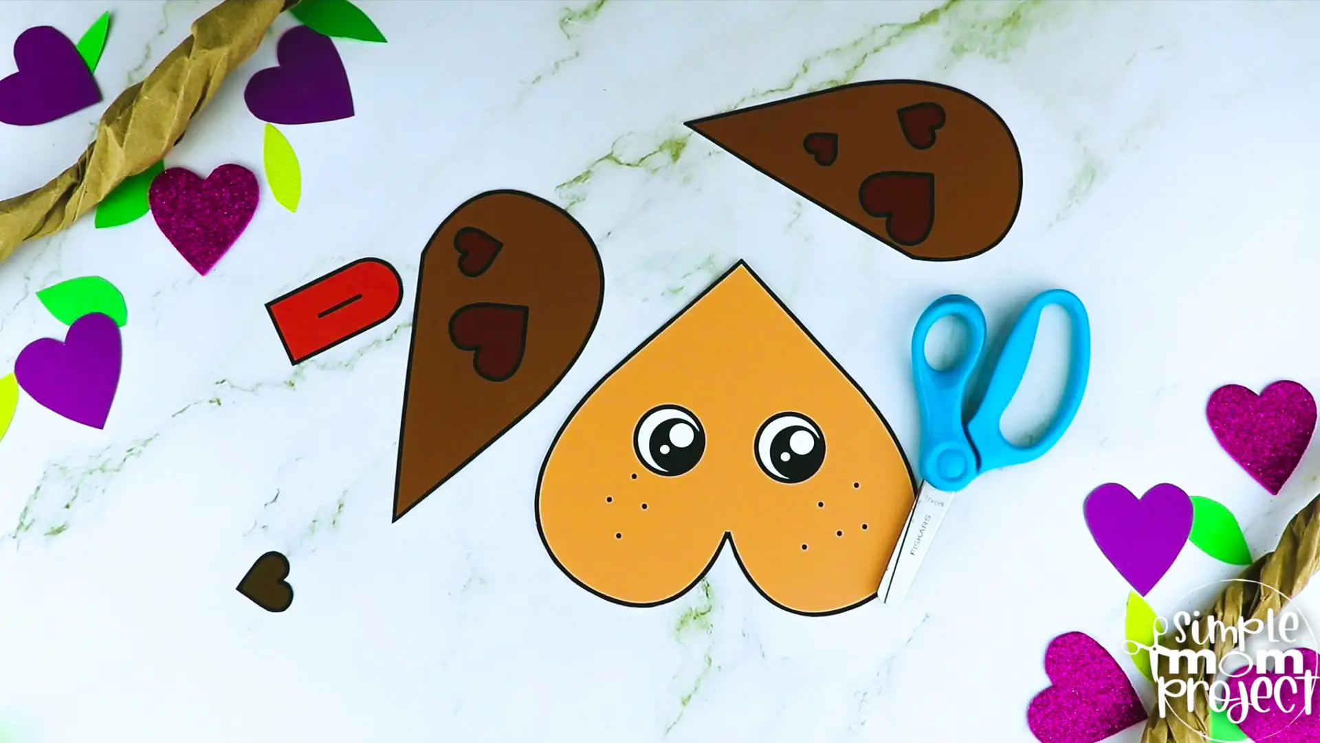 Looking for the best heart shaped dog paper craft for your preschool, kindergarten and elementary kids? This easy cut-and-paste printable heart dog craft template will keep your kids entertained for hours while developing their fine motor skills. Glue this simple heart dog template on a paper bag or popsicle stick to make a puppy dog puppet craft. Click now to grab this adorable heart dog printable template.