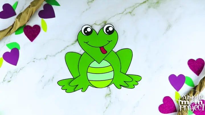 Are you looking for a simple heart shaped craft template for your kids? This adorable cut and paste heart frog craft is perfect for you! Your kids will enjoy coloring, cutting and sticking together the printable heart frog patterns. Whether you use this as creative art projects for toddlers, preschoolers or kindergartners or to learn about frogs during homeschooling, this cut and paste heart-shaped frog craft is a great fun for everyone!