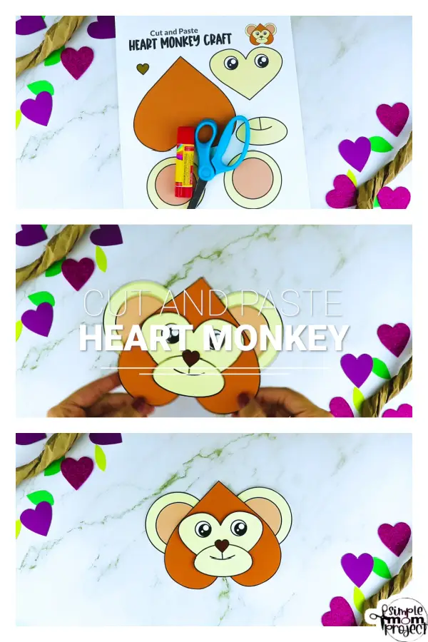 This printable heart shaped monkey craft is the perfect addition to any Letter M lesson or sharing fun facts about monkeys to your toddler, preschool or kindergarten kids. The cute heart monkey craft can be glued to a paper bag or paper plate to add fun and make your heart monkey craft stand out. Click to download and print your printable heart shaped monkey template today!
