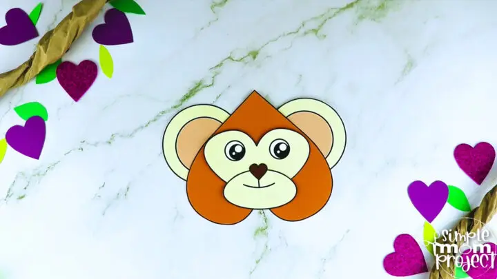 This printable heart shaped monkey craft is the perfect addition to any Letter M lesson or sharing fun facts about monkeys to your toddler, preschool or kindergarten kids. The cute heart monkey craft can be glued to a paper bag or paper plate to add fun and make your heart monkey craft stand out. Click to download and print your printable heart shaped monkey template today!