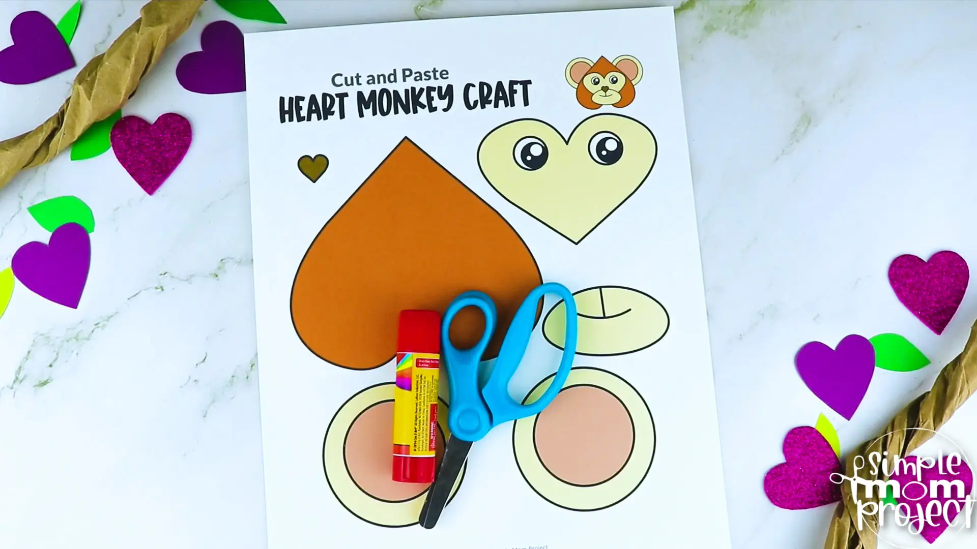 This printable heart shaped monkey craft is the perfect addition to any Letter M lesson or sharing fun facts about monkeys to your toddler, preschool or kindergarten kids. The cute heart monkey craft can be glued to a paper bag or paper plate to add fun and make your heart monkey craft stand out. Click to download and print your printable heart shaped monkey template today!
