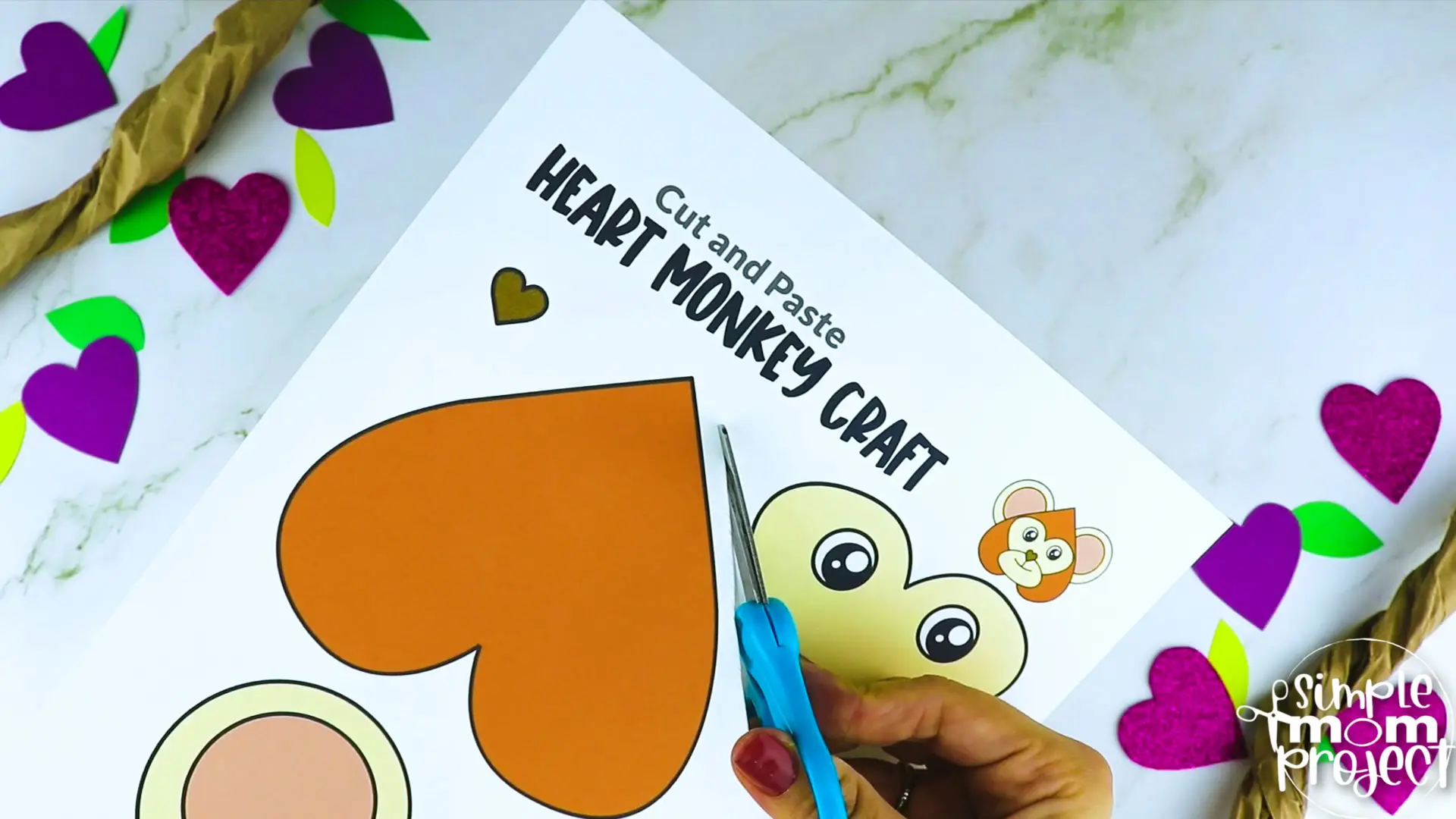 This printable heart shaped monkey craft is the perfect addition to any Letter M lesson or sharing fun facts about monkeys to your toddler, preschool or kindergarten kids. The cute heart monkey craft can be glued to a paper bag or paper plate to add fun and make your heart monkey craft stand out. Click to download and print your printable heart shaped monkey template today!