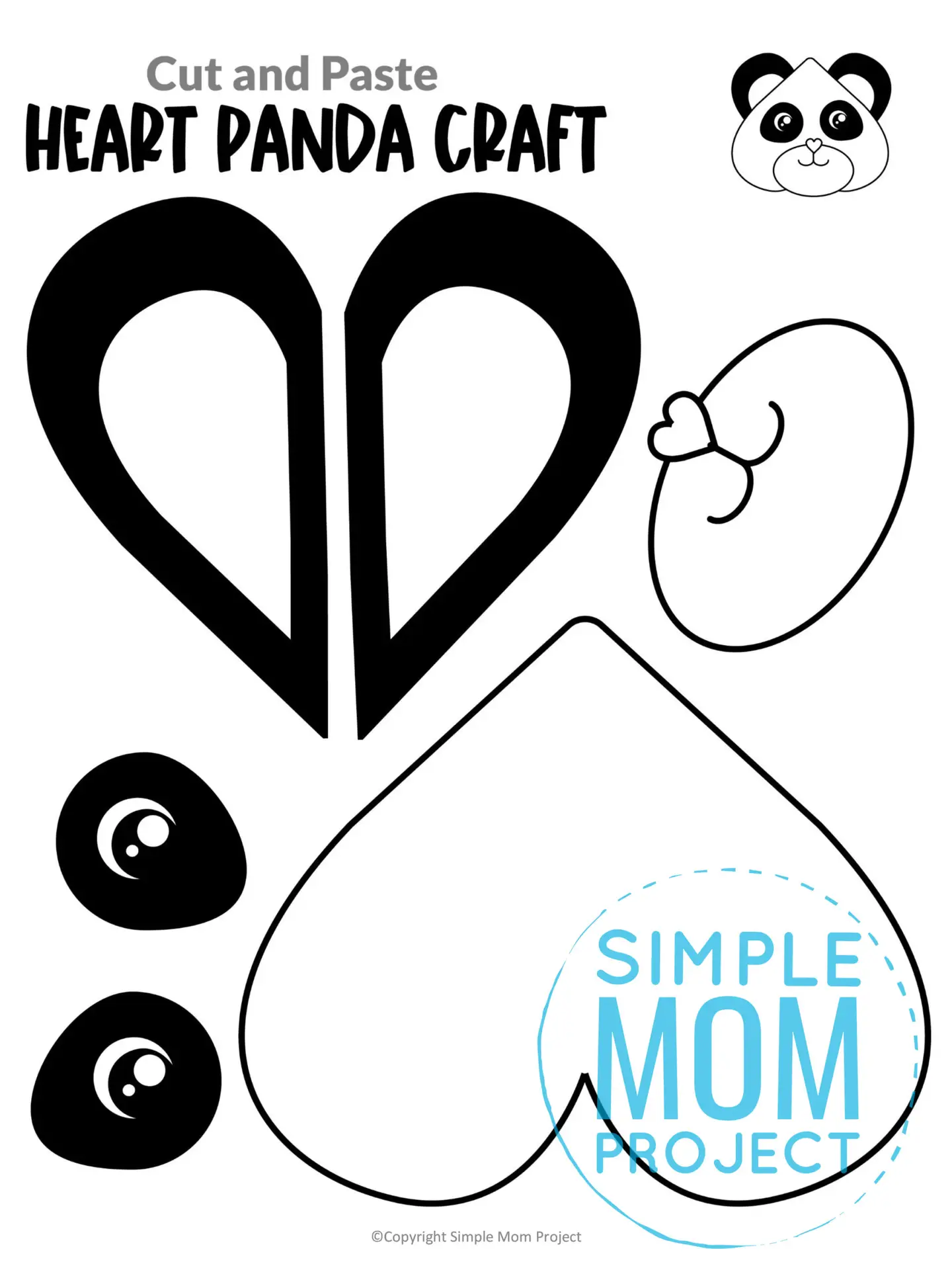 Are you teaching the letter P to your toddler, preschool and kindergarten kids? Try this simple printable heart panda craft template! It is so simple kids in all grades will love making him. Use this heart panda craft for coloring, stencils, decorations, invitation cards and crafts. Click now to purchase this printable heart shaped panda template now!