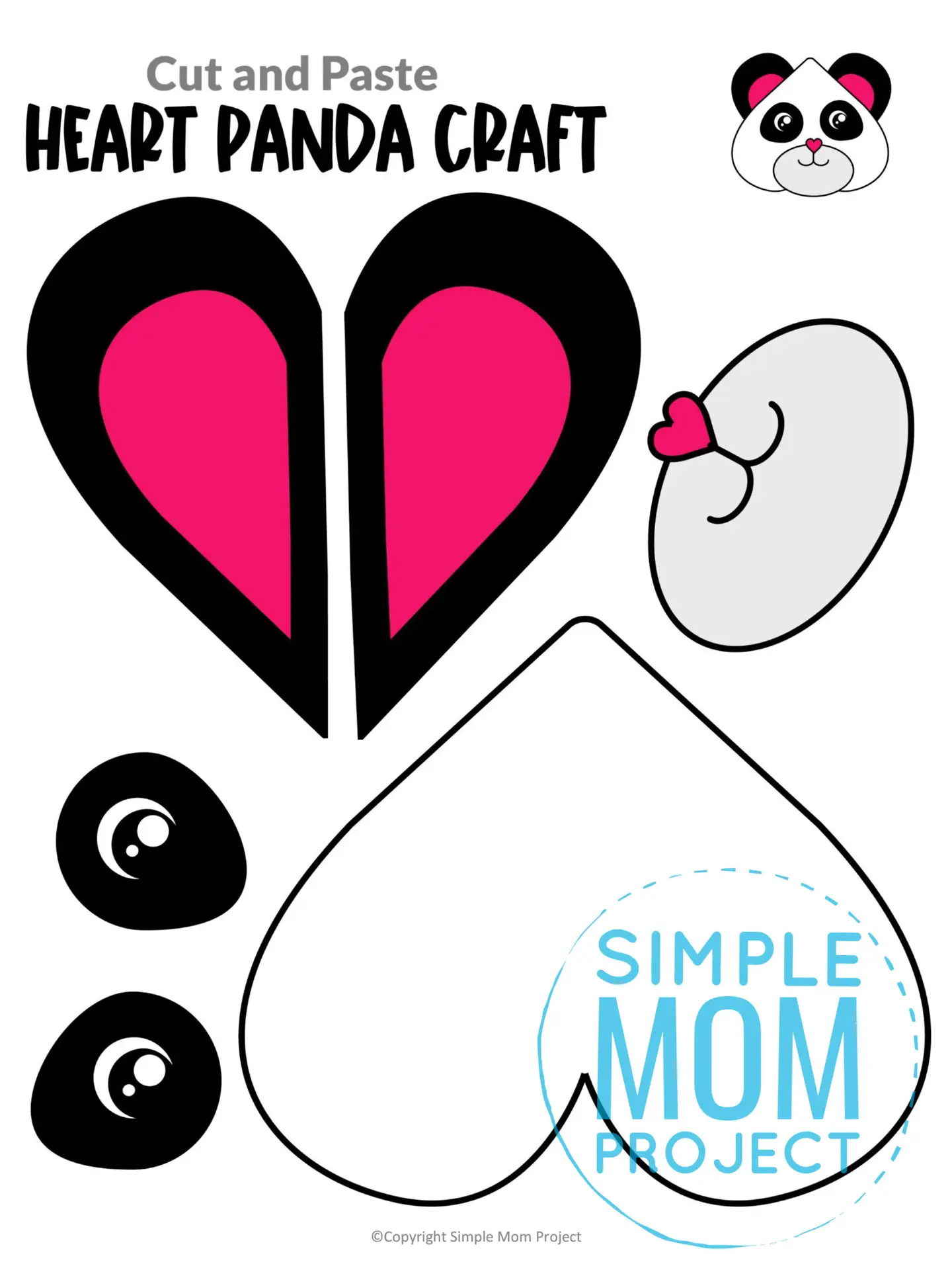Are you teaching the letter P to your toddler, preschool and kindergarten kids? Try this simple printable heart panda craft template! It is so simple kids in all grades will love making him. Use this heart panda craft for coloring, stencils, decorations, invitation cards and crafts. Click now to purchase this printable heart shaped panda template now!