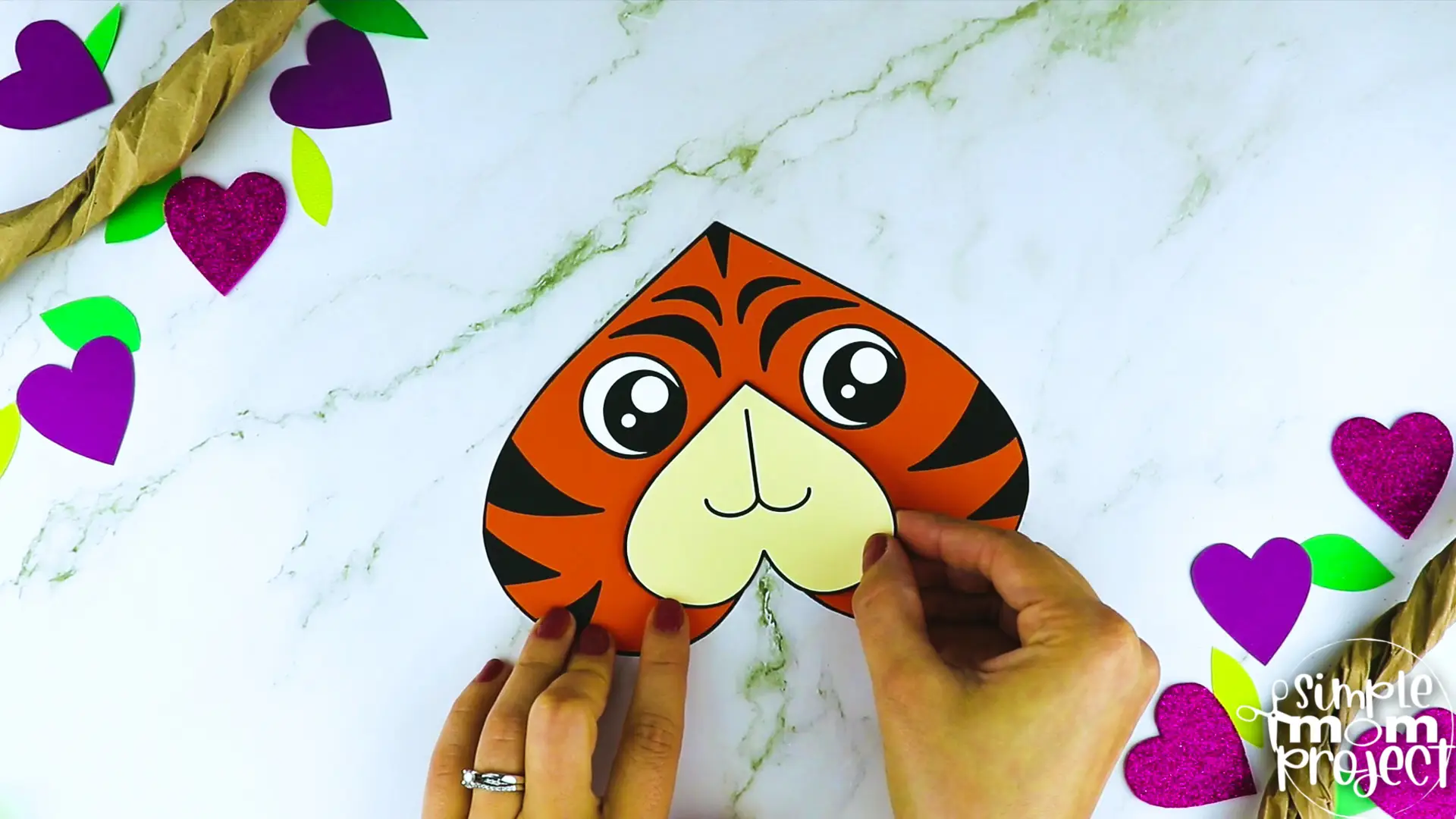 Printable Heart Tiger Craft for Kids, Preschool, Toddlers, kindergarten 6