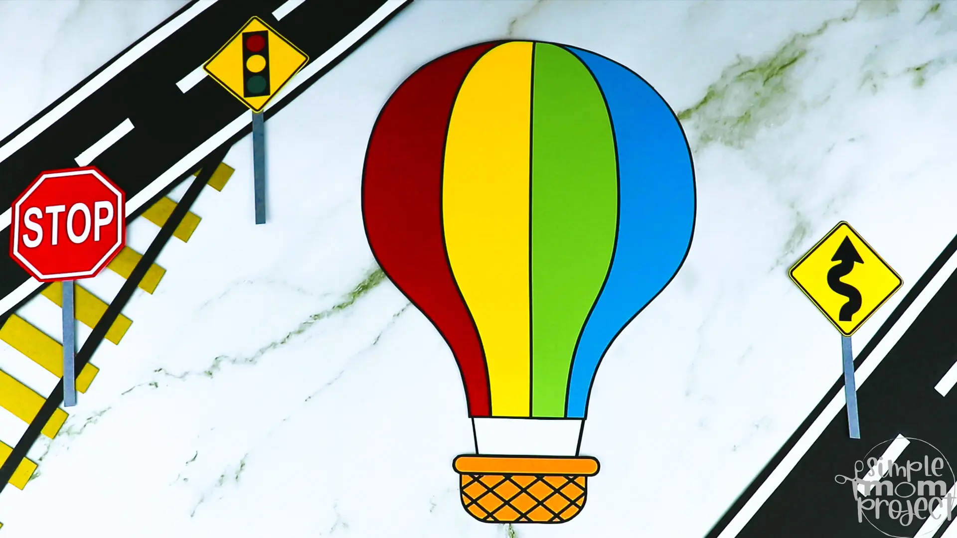 Printable Hot Air Balloon Craft Transportation Vehicle Template for Kids, Preschool, Toddlers, Kindergarten 7