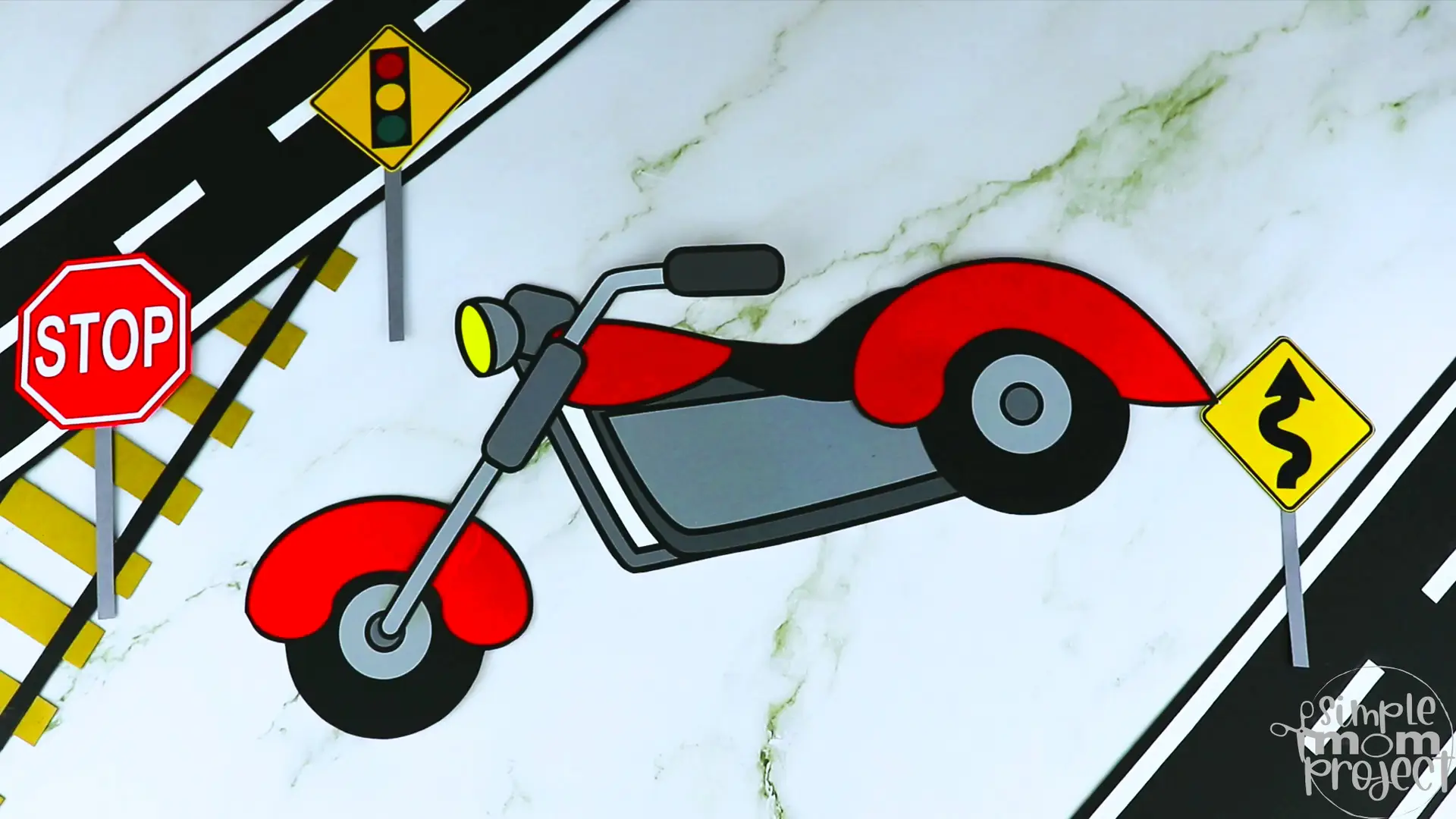 Printable Motorcycle Craft Transportation Vehicle Template for Kids, Preschool, Toddlers, Kindergarten 3