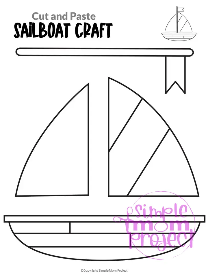 Printable Sailboat Craft Transportation Vehicle Template for Kids, Preschool, Toddlers, Kindergarten 13