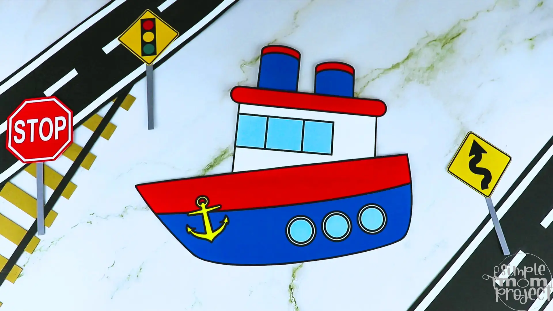 Printable Steamboat Craft Transportation Vehicle Template for Kids, Preschool, Toddlers, Kindergarten 10