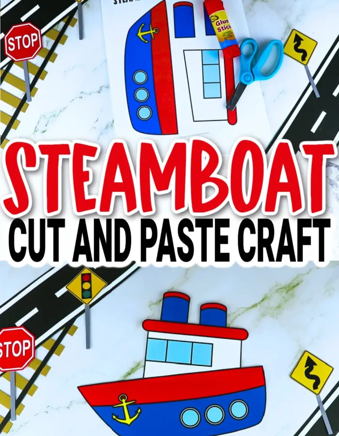 Are you looking for a fun paper boat craft for your toddler, preschool and kindergarten kids? This easy printable steamboat craft template will keep your kids busy while you’re doing household chores. Include this steamboat craft in your next lesson plans about vehicles or transportations. Take out all your crafting materials and grab our printable steamboat template today!