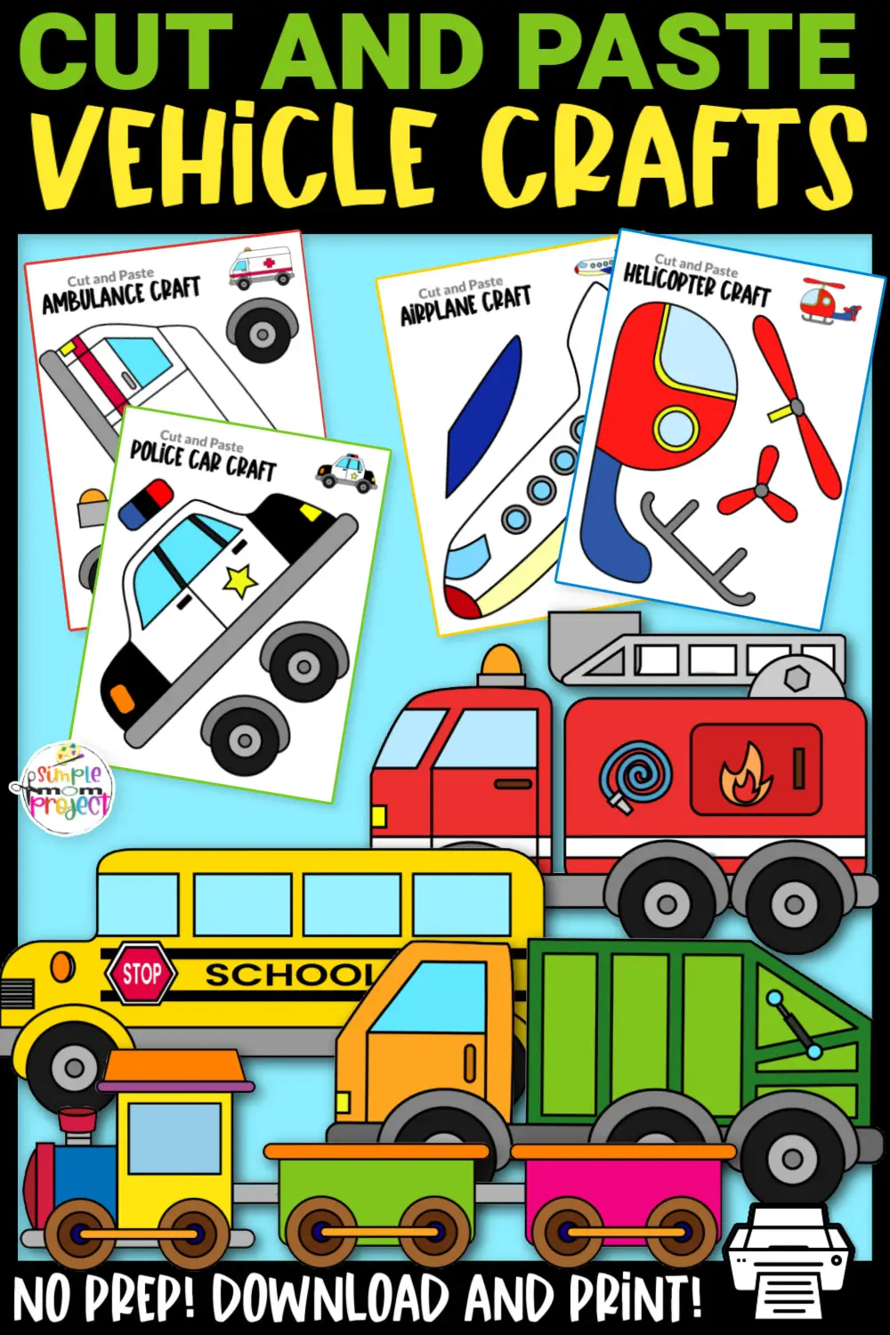 Printable Vehicle Transportation Car Crafts for Kids Preschool Toddler Kindergarten School Ultimate 2