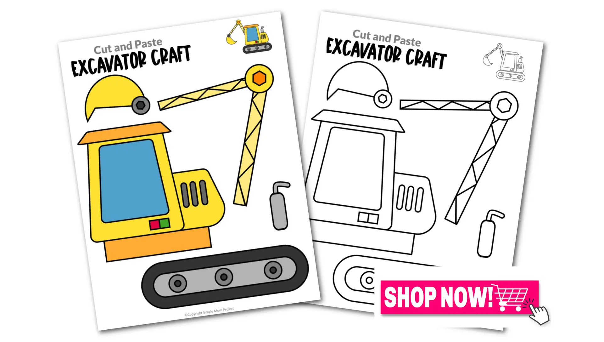 Printable Vehicle Excavator Crafts for Toddlers, Preschoolers and Kindergarten Kids Convertkit