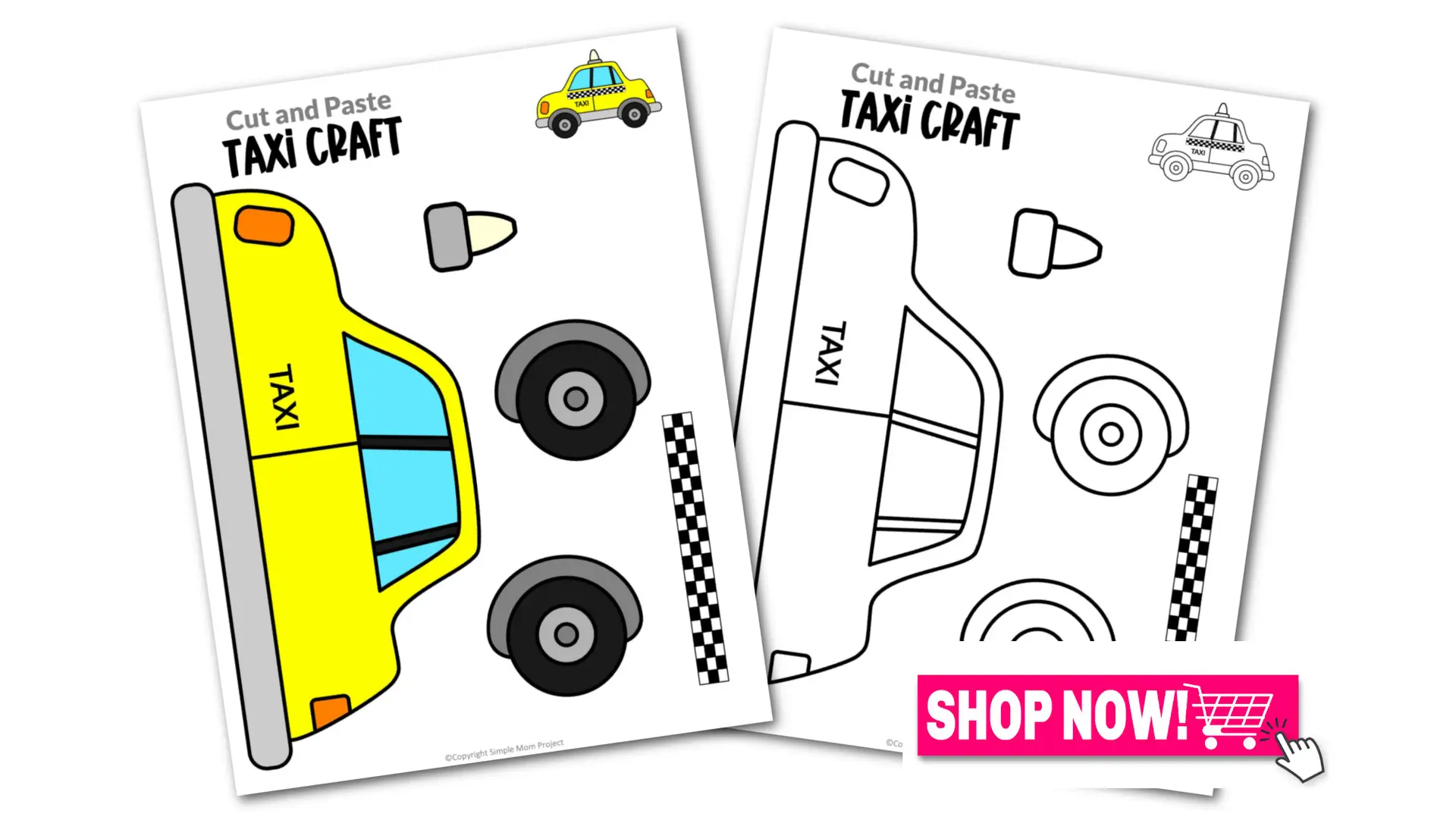 Are you looking for a fun paper craft activity to do during the weekend? This printable taxi cab craft is perfect for kids of all ages, especially to toddler, preschool and kindergarten kids. Our cute taxi craft design will inspire you to create a life-size taxi car using cardboard boxes and other recycled materials. Be sure to grab our printable taxi cab craft template for your little ones.