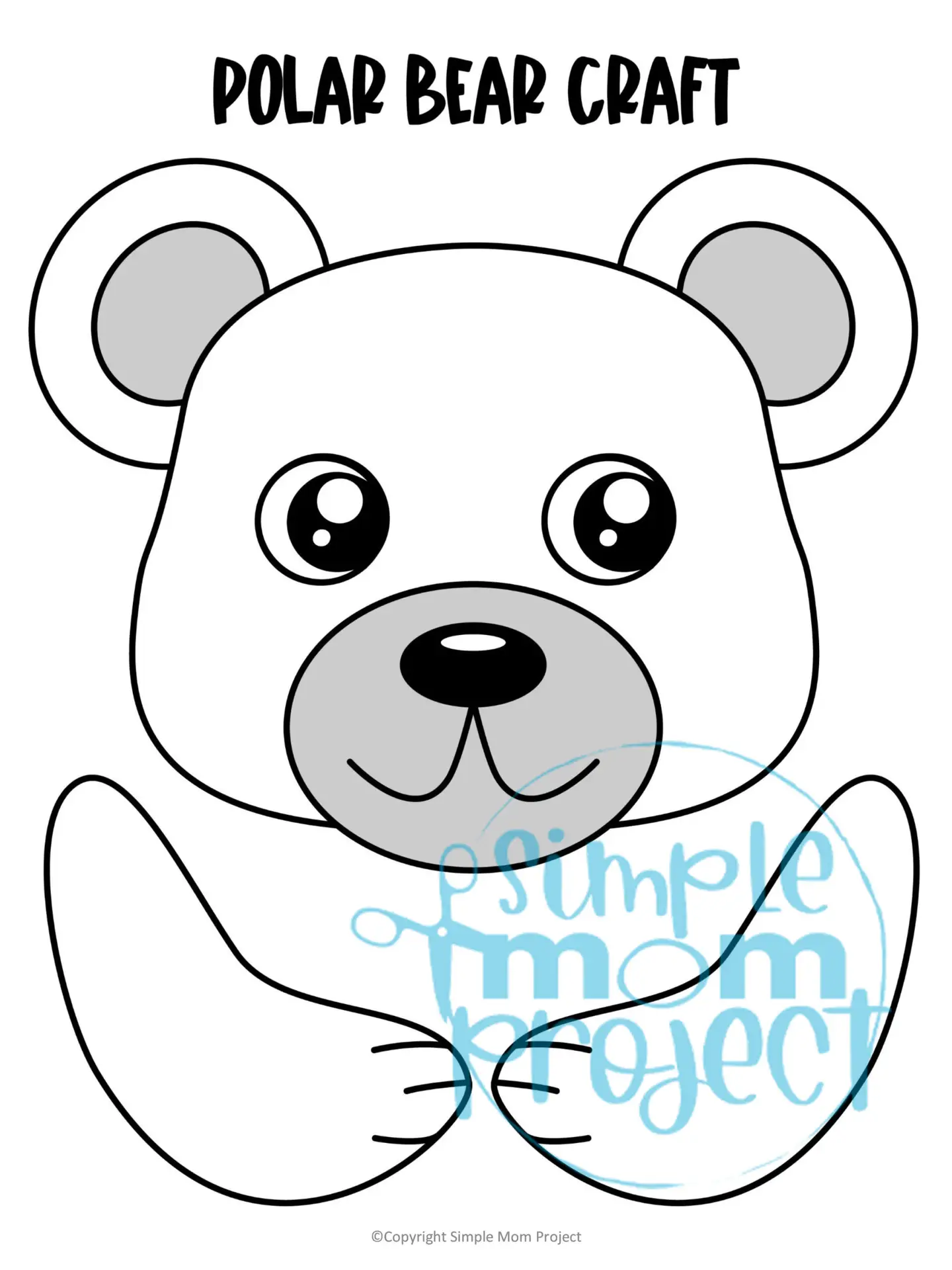 Printable Polar Bear Paper Bag Puppet Craft for Kids, Preschoolers, Toddlers, kindergarten elementary polar bear crafts winter crafts