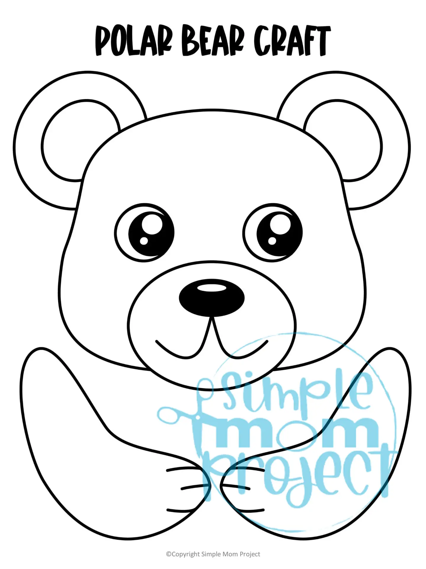 Printable Polar Bear Paper Bag Puppet Craft for Kids, Preschoolers, Toddlers, kindergarten elementary polar bear crafts winter crafts