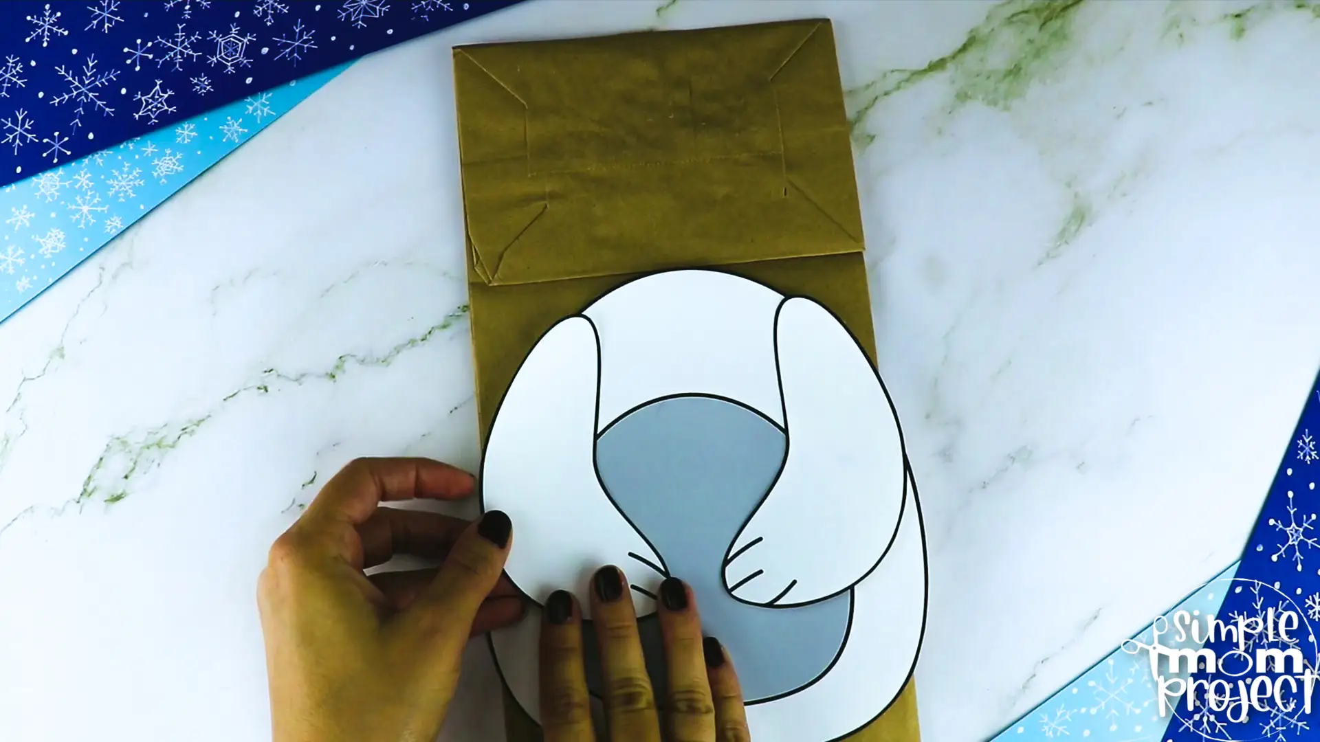 Printable Polar Bear Paper Bag Puppet Craft for Kids, Preschoolers, Toddlers, kindergarten elementary polar bear crafts winter crafts