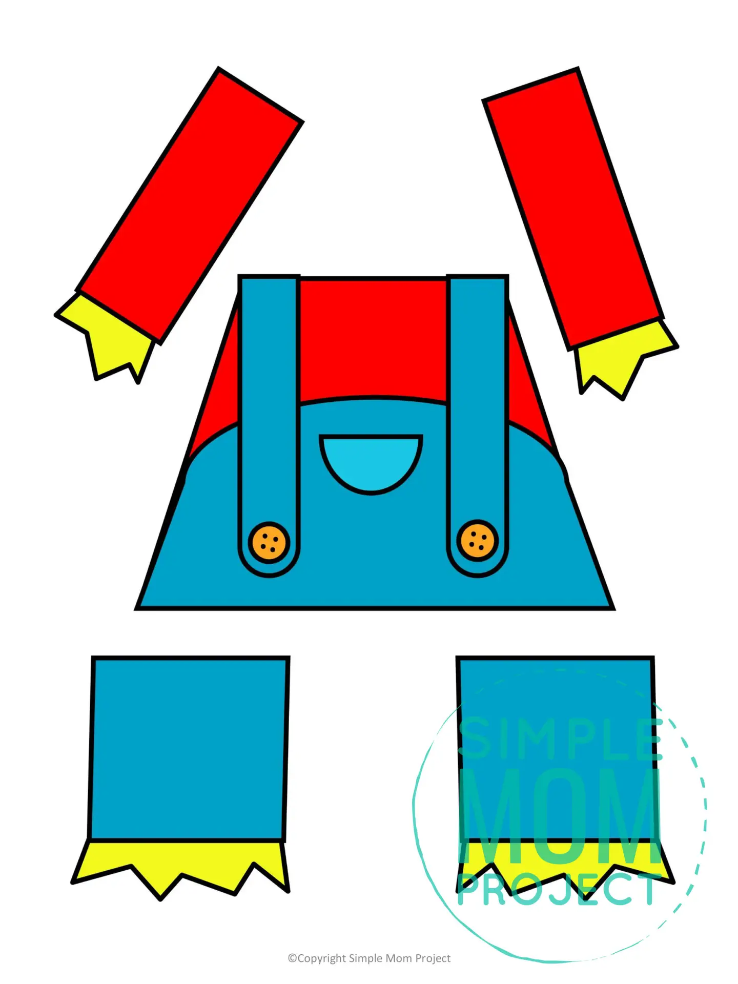 Printable Scarecrow Paper Bag Puppet Craft for Kids, Preschoolers, Toddlers, kindergarten elementary fall crafts autumn crafts 04
