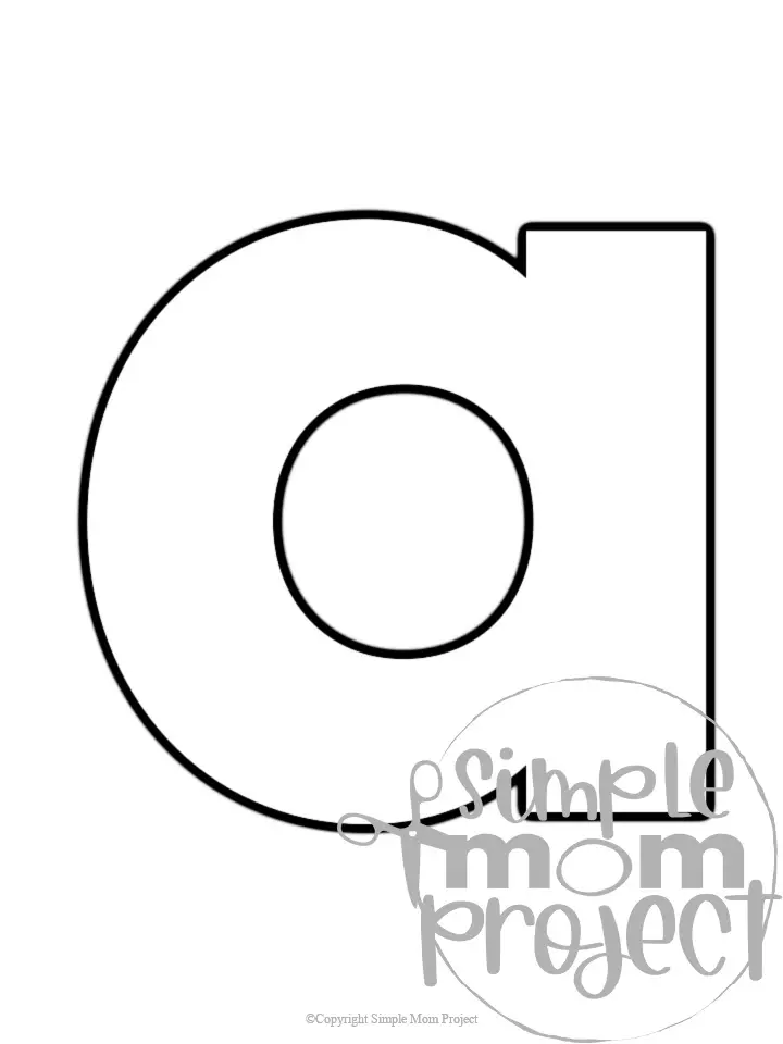 Printable lower case letter a template for letter a crafts for kindergarten, toddler, preschool, homeschool, alphabet crafts 1