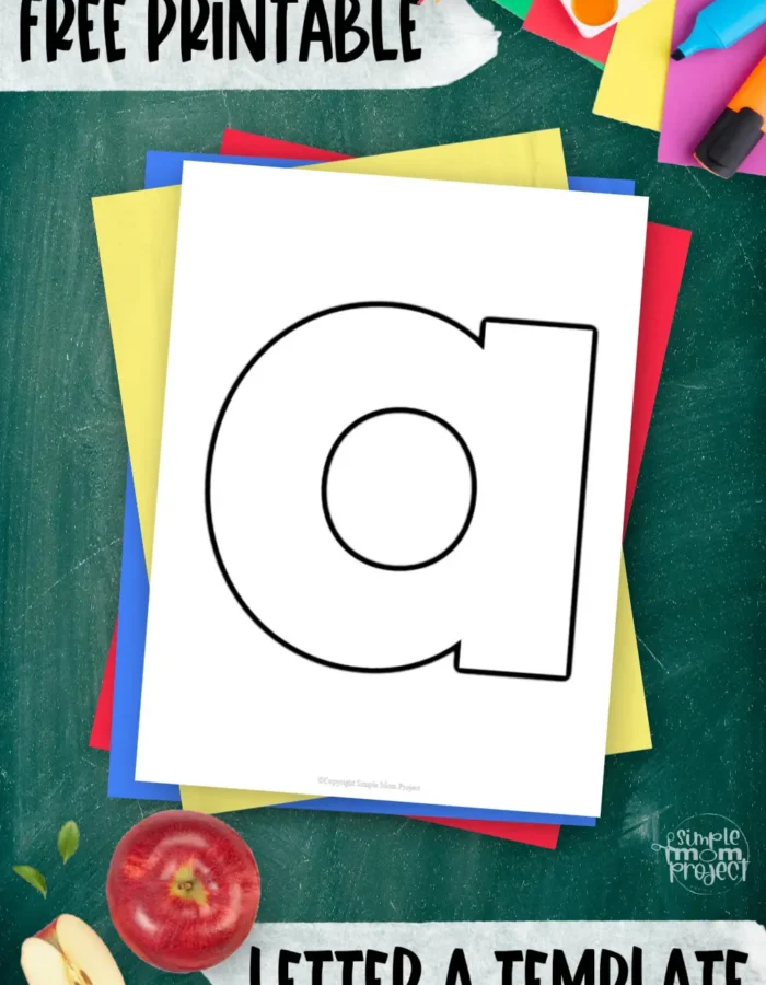 Are you looking for a fun and easy way to teach the lowercase letter a? Use this free printable lowercase letter a template suitable for toddler, preschool and kindergarten kids. These blank printable lowercase a template is great for practicing writing small alphabet letters. Let your kids grab a few things that start with the letter a like apples, alligator craft, paper airplanes or their astronaut toy while they are making this black and white lowercase a printable template.