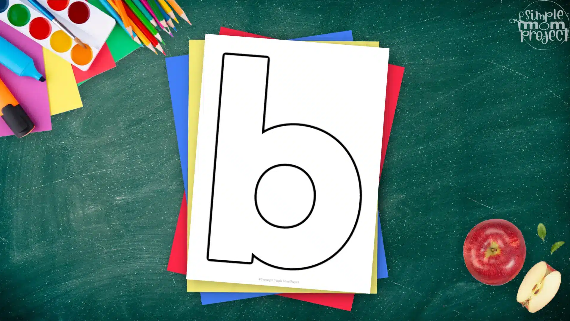 Printable lower case letter b template for letter b crafts for kindergarten, toddler, preschool, homeschool, alphabet crafts 2