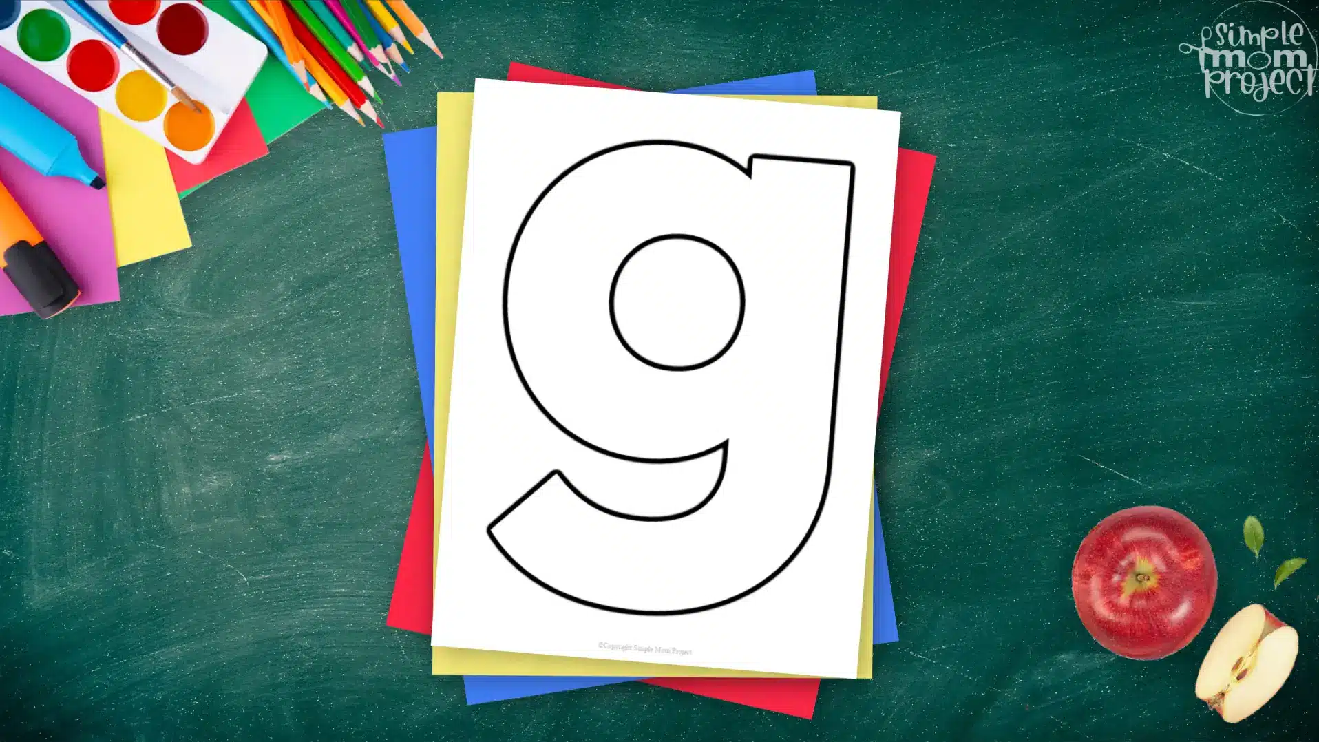 Printable lower case letter g template for letter g crafts for kindergarten, toddler, preschool, homeschool, alphabet crafts 2