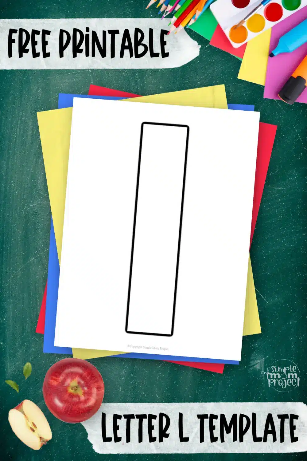Printable lower case letter l template for letter l crafts for kindergarten, toddler, preschool, homeschool, alphabet crafts 3