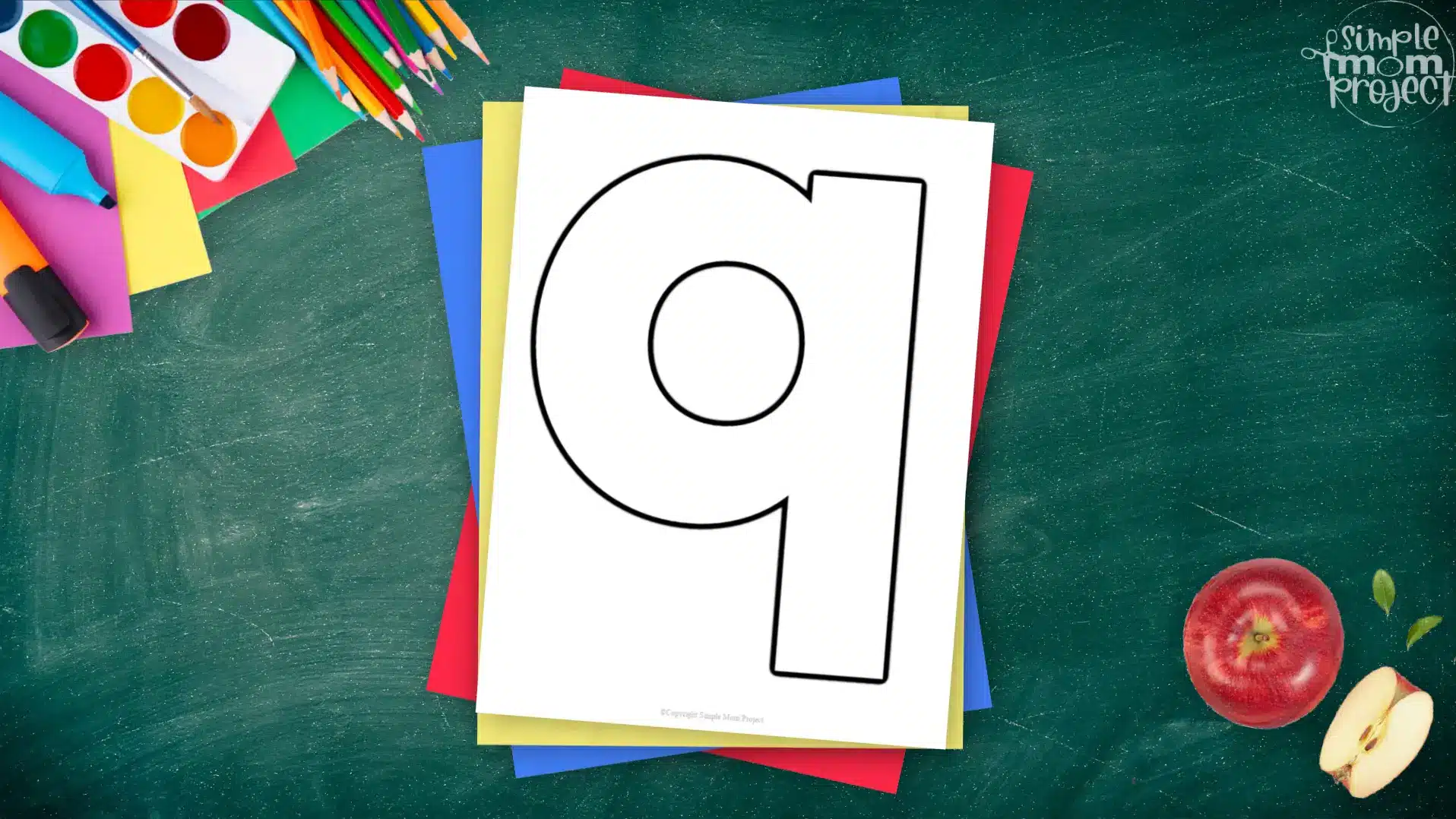 Printable lower case letter q template for letter q crafts for kindergarten, toddler, preschool, homeschool, alphabet crafts 2