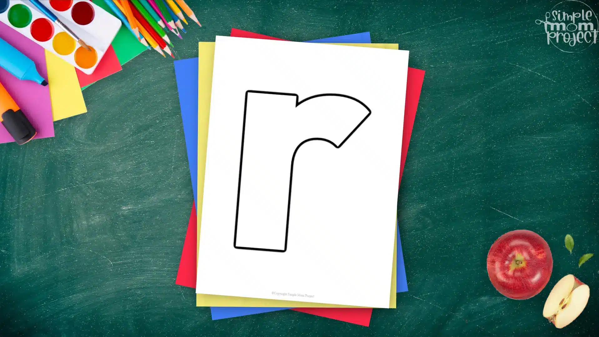 Printable lower case letter r template for letter r crafts for kindergarten, toddler, preschool, homeschool, alphabet crafts 2