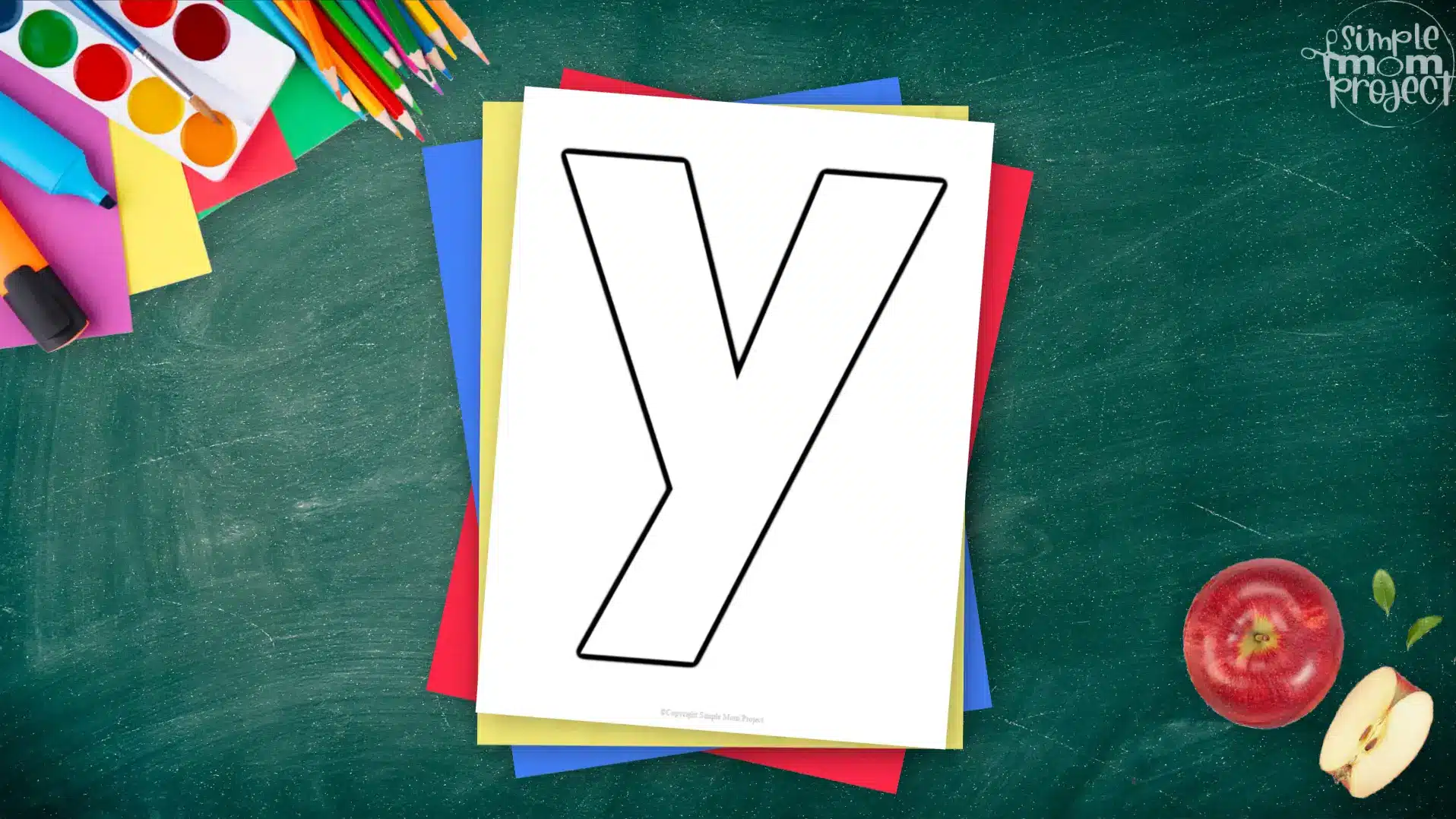 Printable lower case letter y template for letter y crafts for kindergarten, toddler, preschool, homeschool, alphabet crafts 2