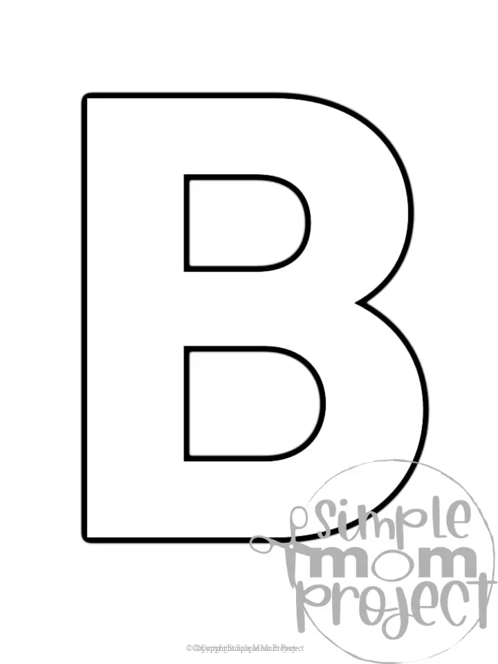 Printable upper case letter B template for letter B crafts for kindergarten, toddler, preschool, homeschool, alphabet crafts 1