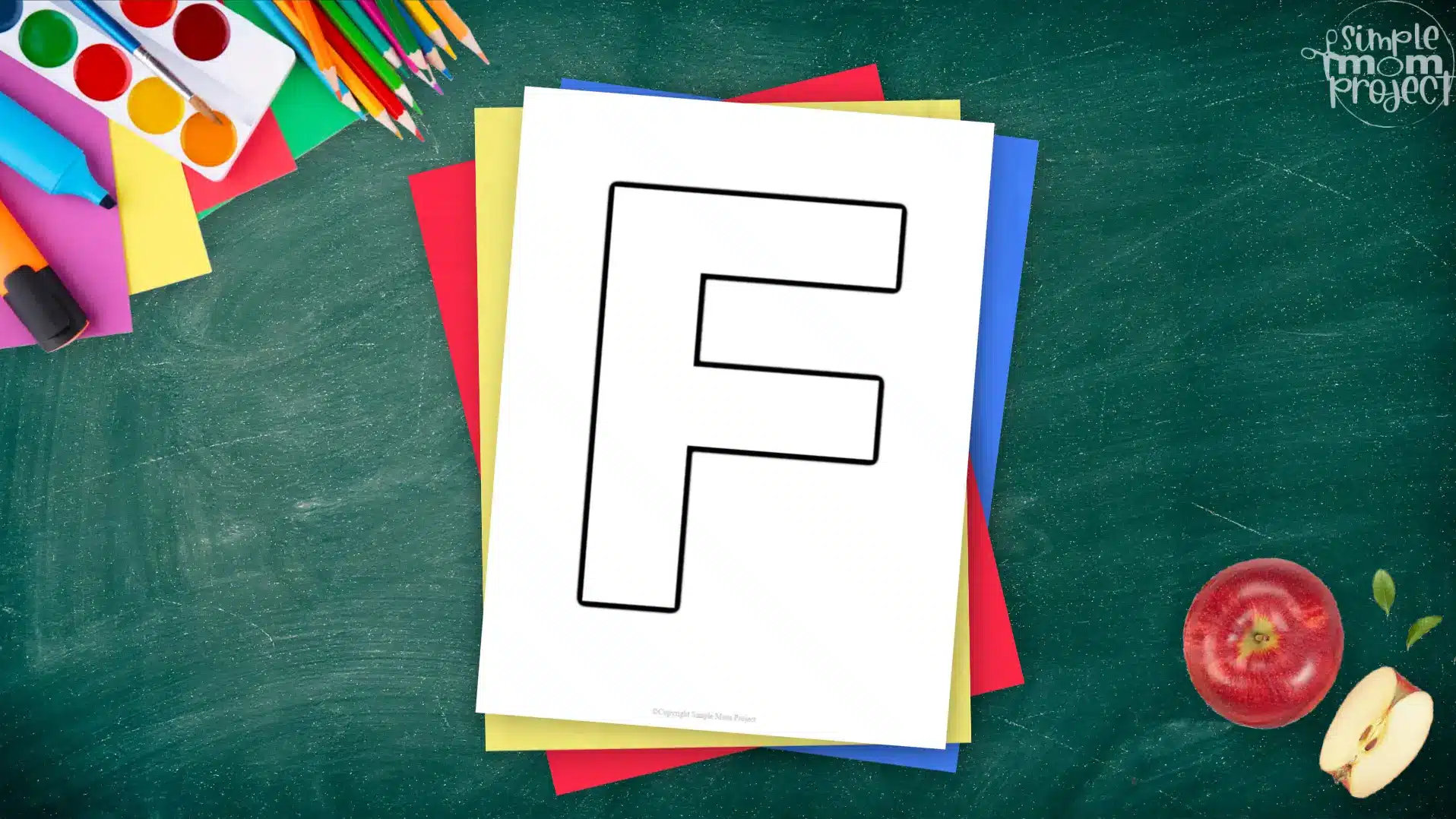 Printable upper case letter F template for letter F crafts for kindergarten, toddler, preschool, homeschool, alphabet crafts 2