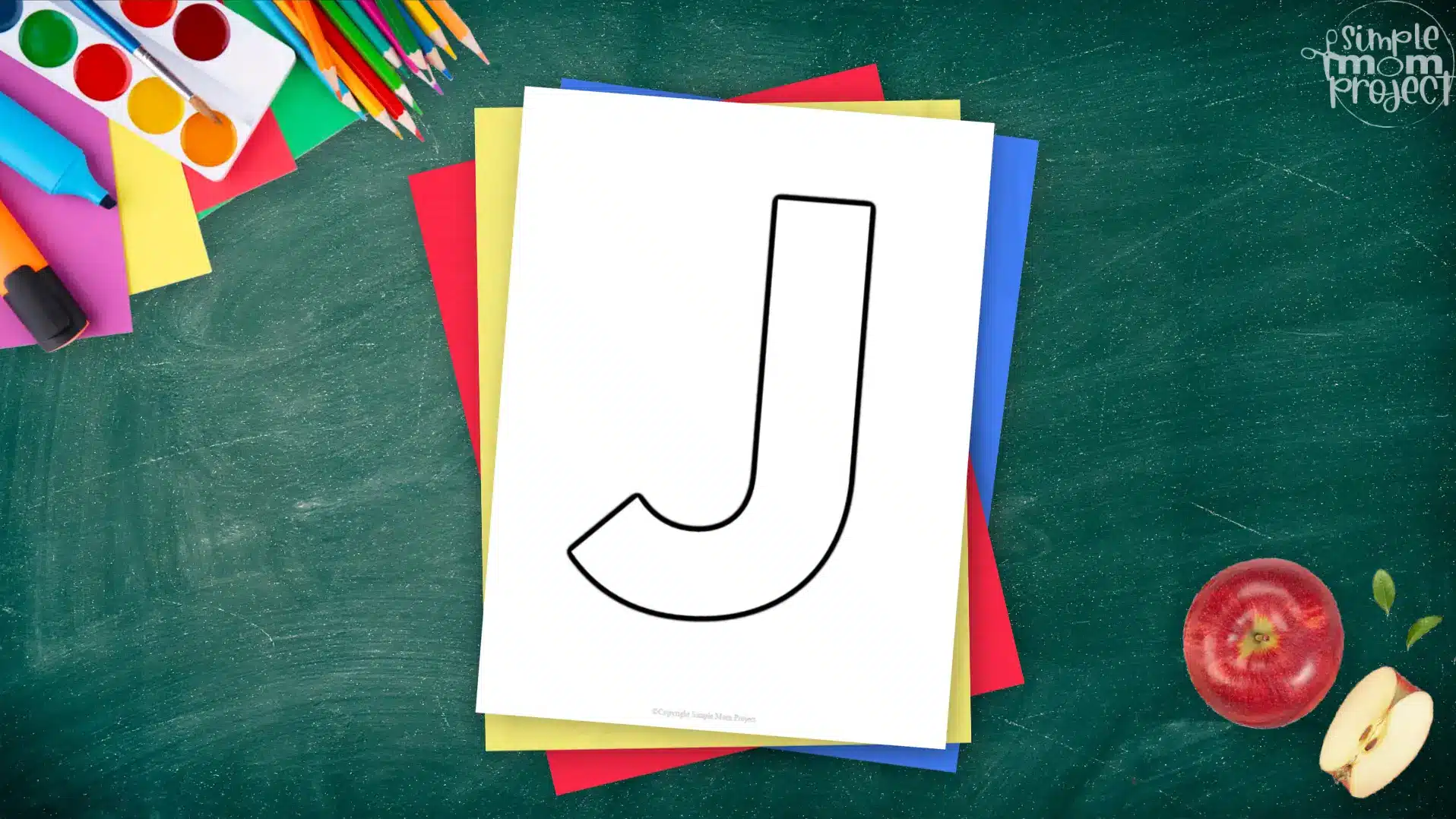 Printable upper case letter J template for letter J crafts for kindergarten, toddler, preschool, homeschool, alphabet crafts 2