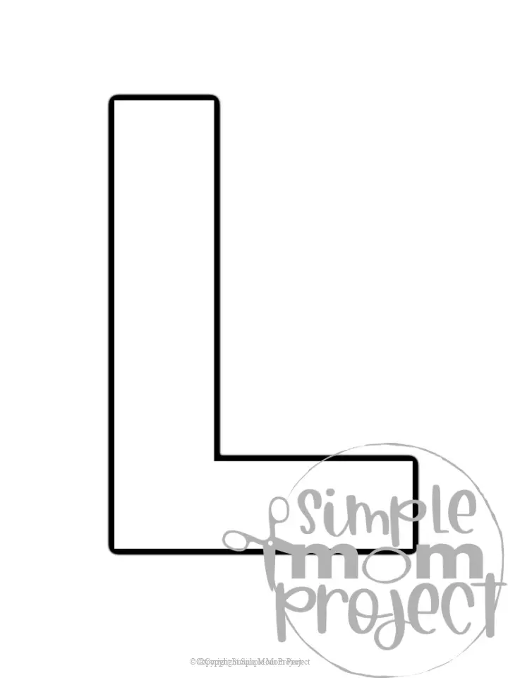 Printable upper case letter L template for letter L crafts for kindergarten, toddler, preschool, homeschool, alphabet crafts 1