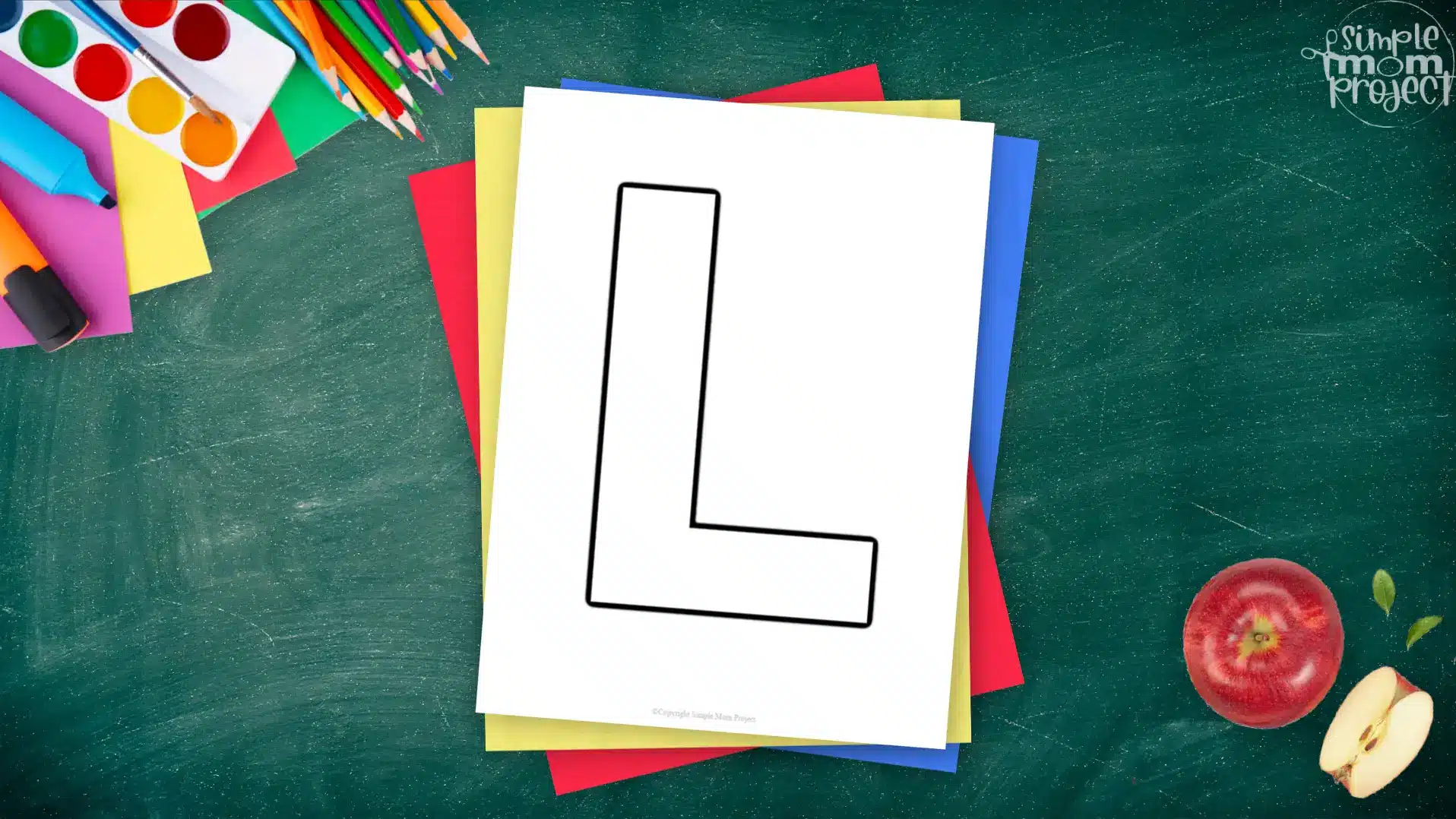 Printable upper case letter L template for letter L crafts for kindergarten, toddler, preschool, homeschool, alphabet crafts 2