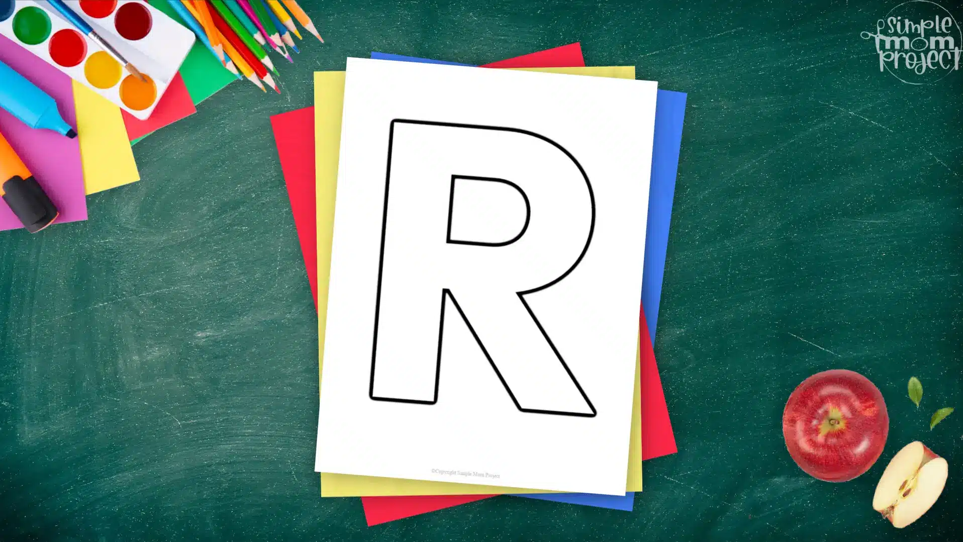 Printable upper case letter R template for letter R crafts for kindergarten, toddler, preschool, homeschool, alphabet crafts 2