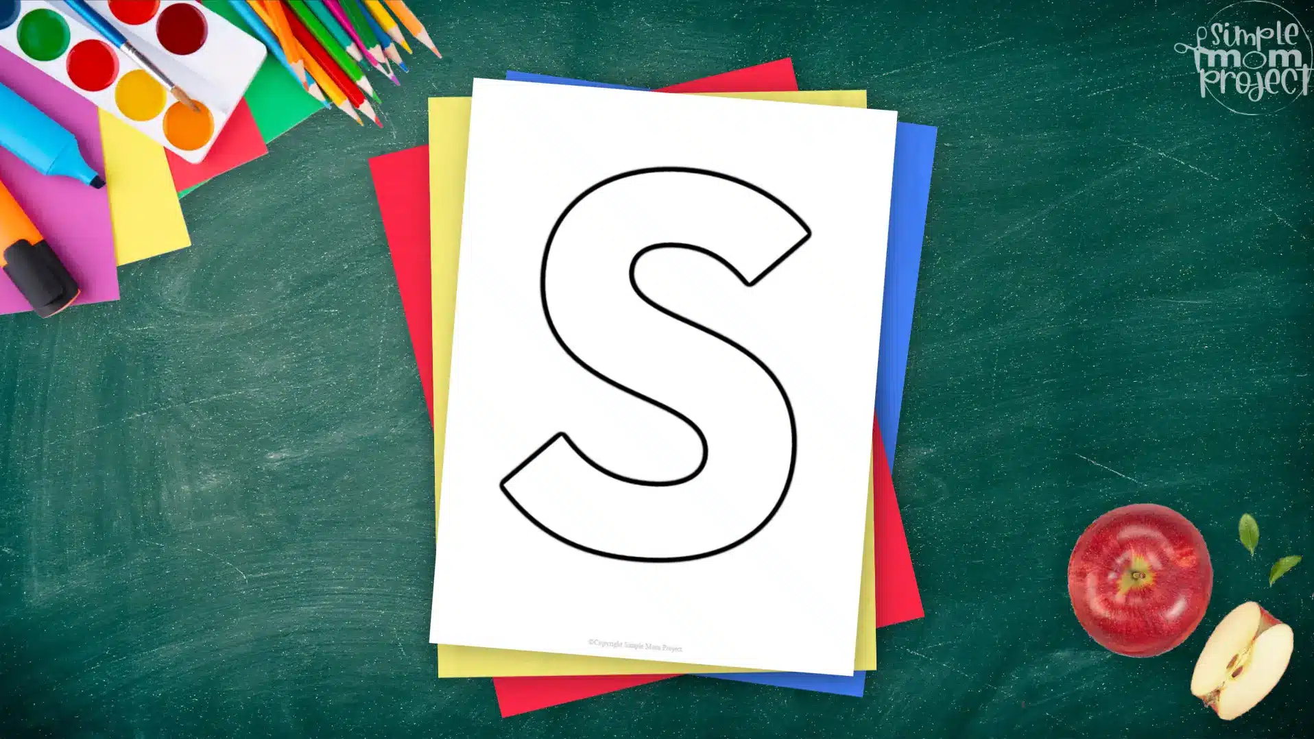 Printable upper case letter S template for letter S crafts for kindergarten, toddler, preschool, homeschool, alphabet crafts 2