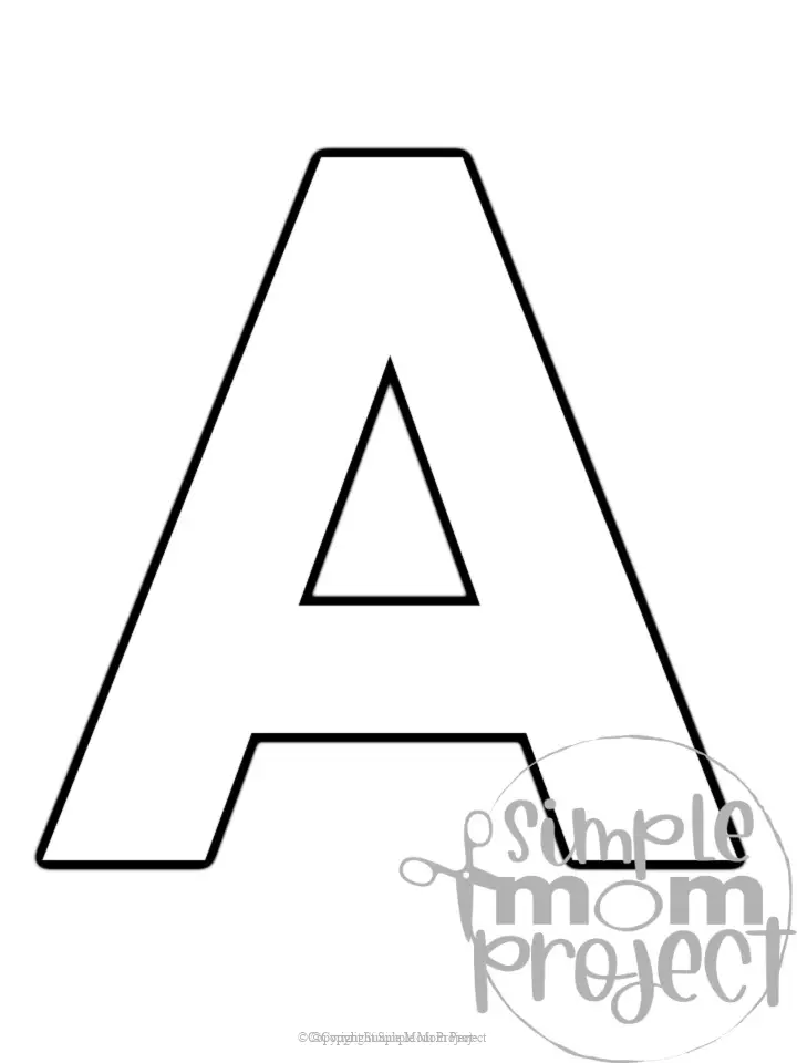 Printable upper case letter a template for letter a crafts for kindergarten, toddler, preschool, homeschool, alphabet crafts 1