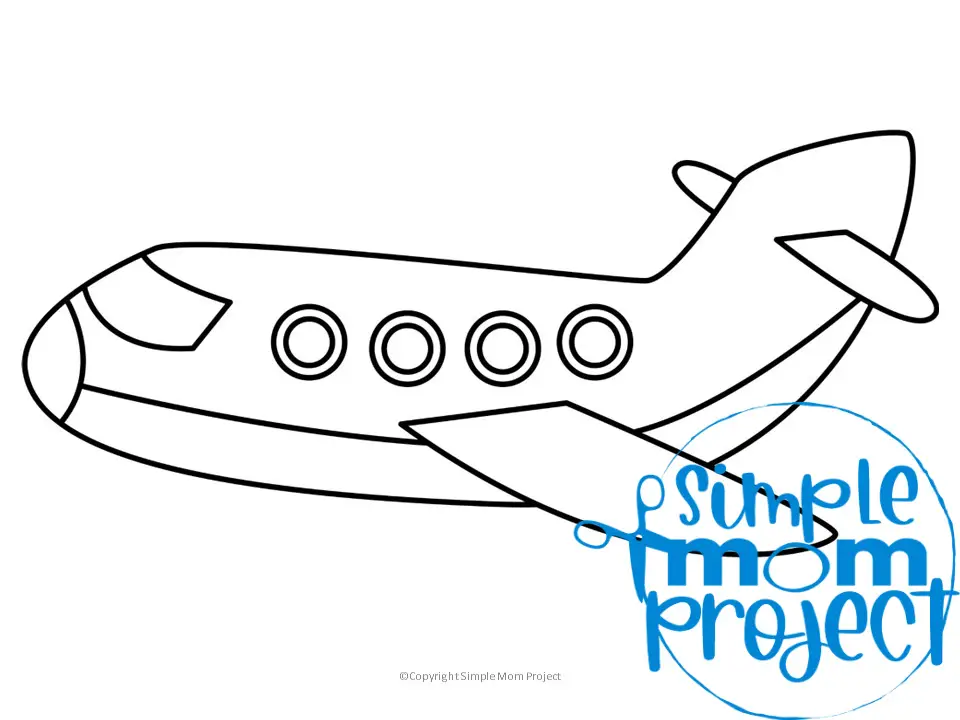 Printable Airplane Template for Kids Community Helper Crafts Vehicle Crafts Transportation Crafts Elementary, Kindergarten, Preschool 1