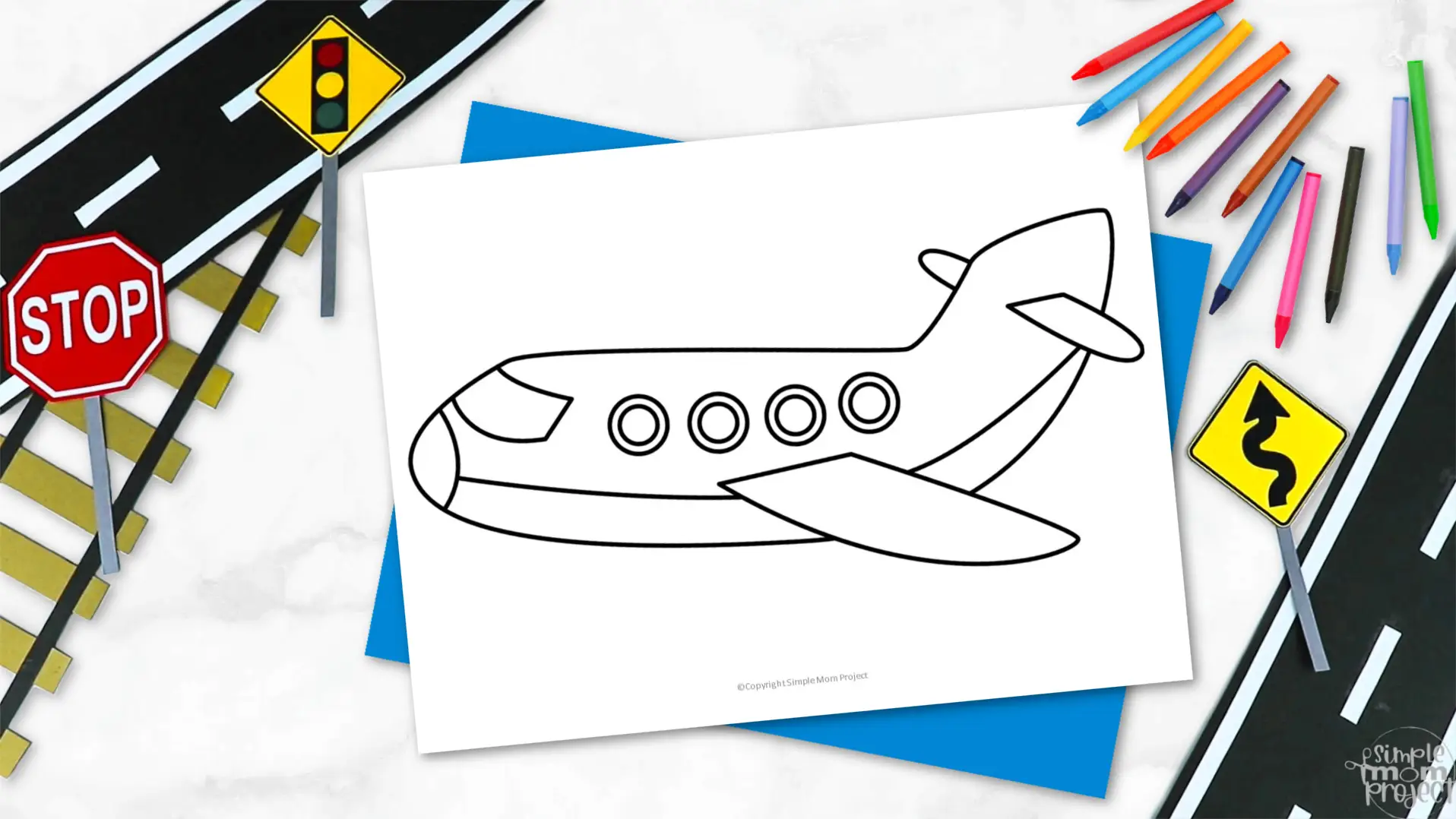 Printable Airplane Template for Kids Community Helper Crafts Vehicle Crafts Transportation Crafts Elementary, Kindergarten, Preschool 2