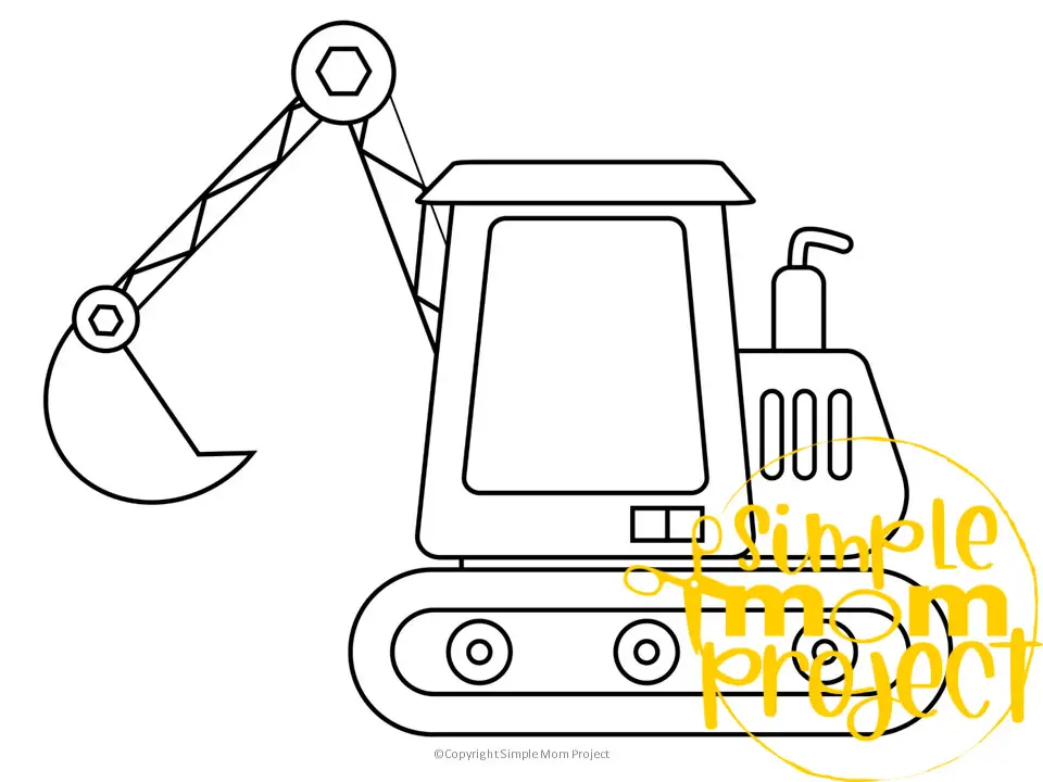 Printable Excavator Template for Kids Community Helper Crafts Vehicle Crafts Transportation Crafts Elementary, Kindergarten, Preschool 1