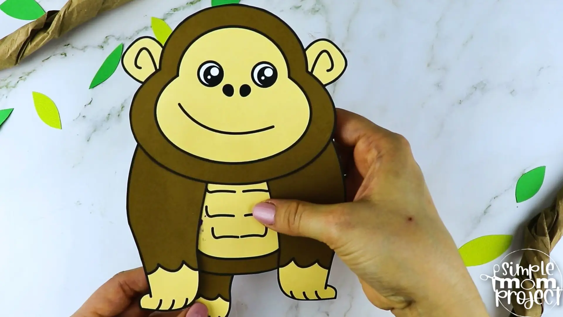 Printable Gorilla Craft Template for Kids Preschool Toddler elementary nursing home