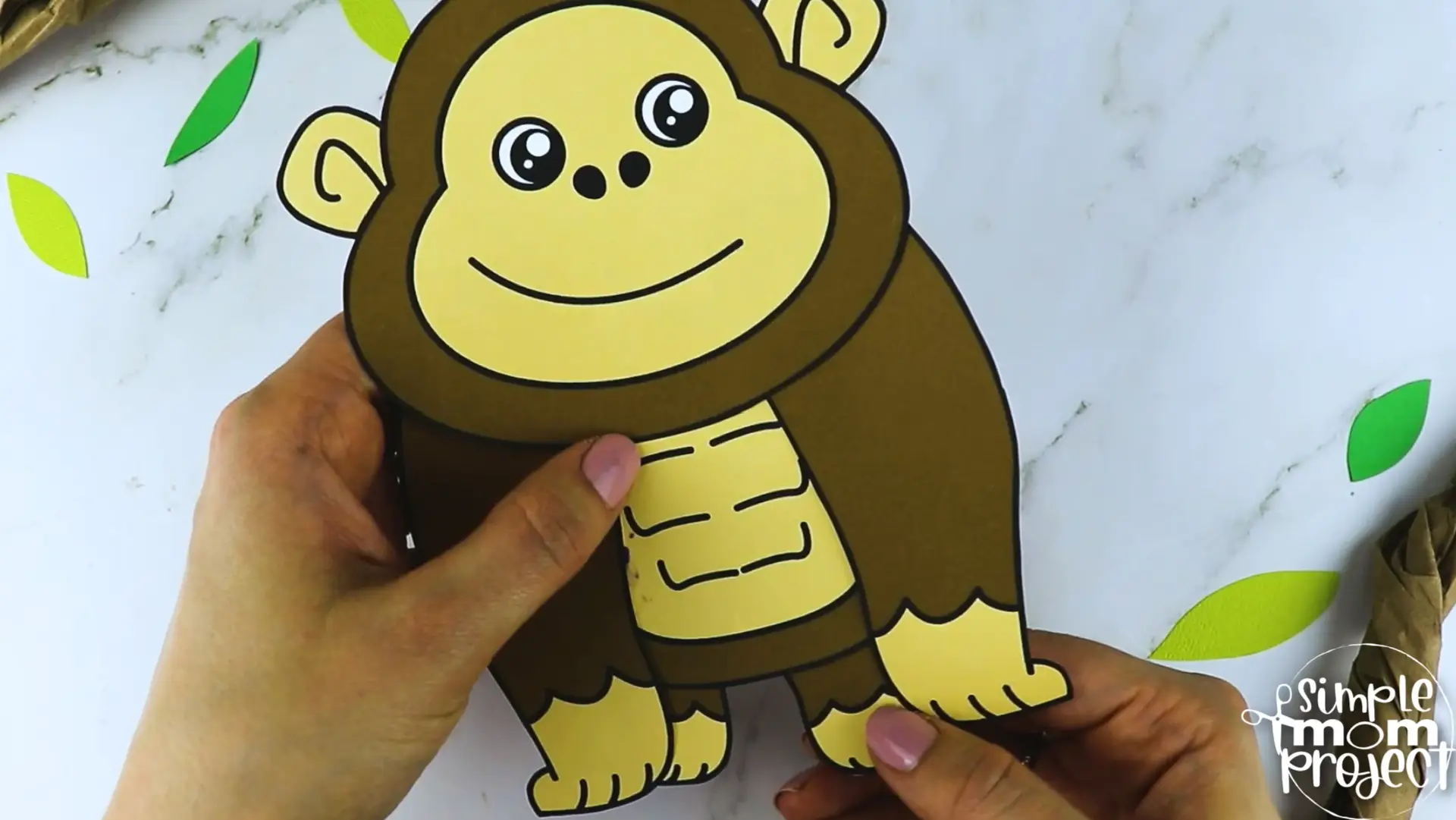 Printable Gorilla Craft Template for Kids Preschool Toddler elementary nursing home