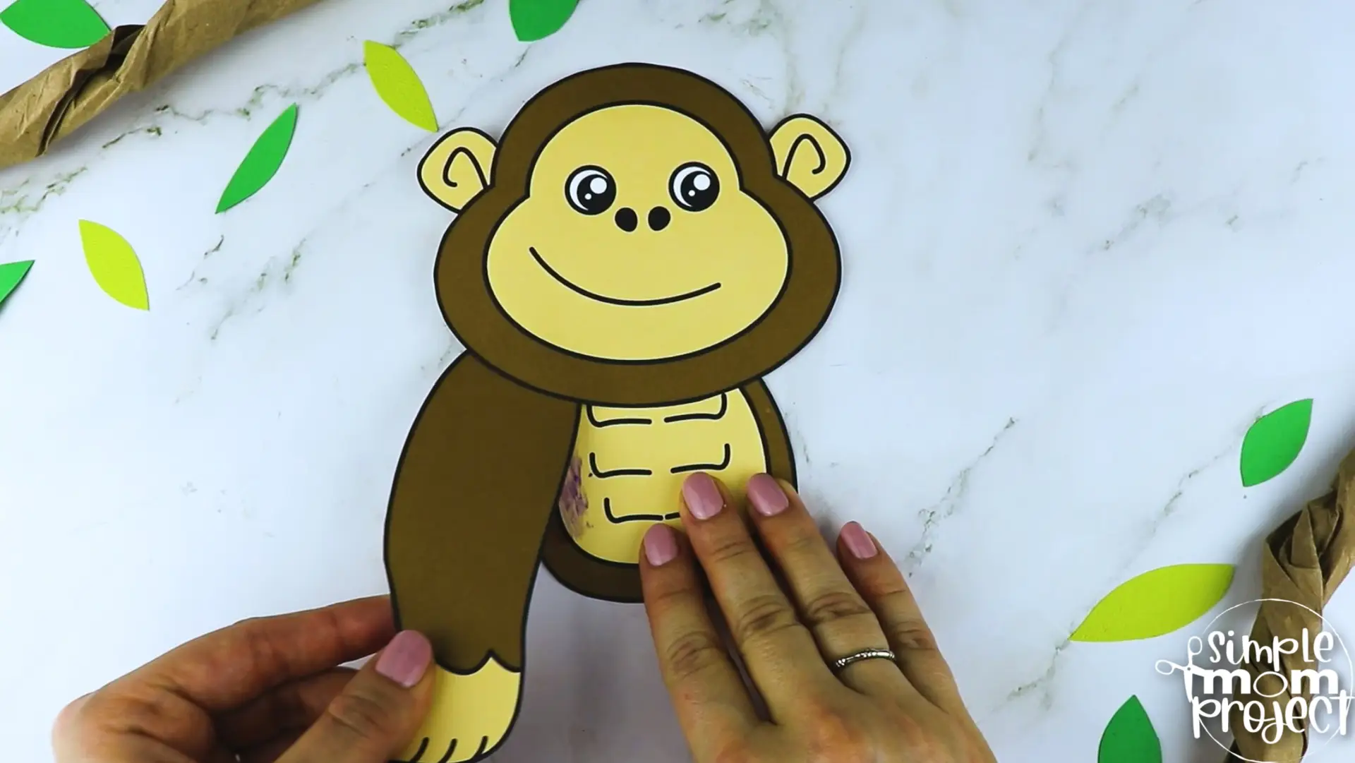 Printable Gorilla Craft Template for Kids Preschool Toddler elementary nursing home