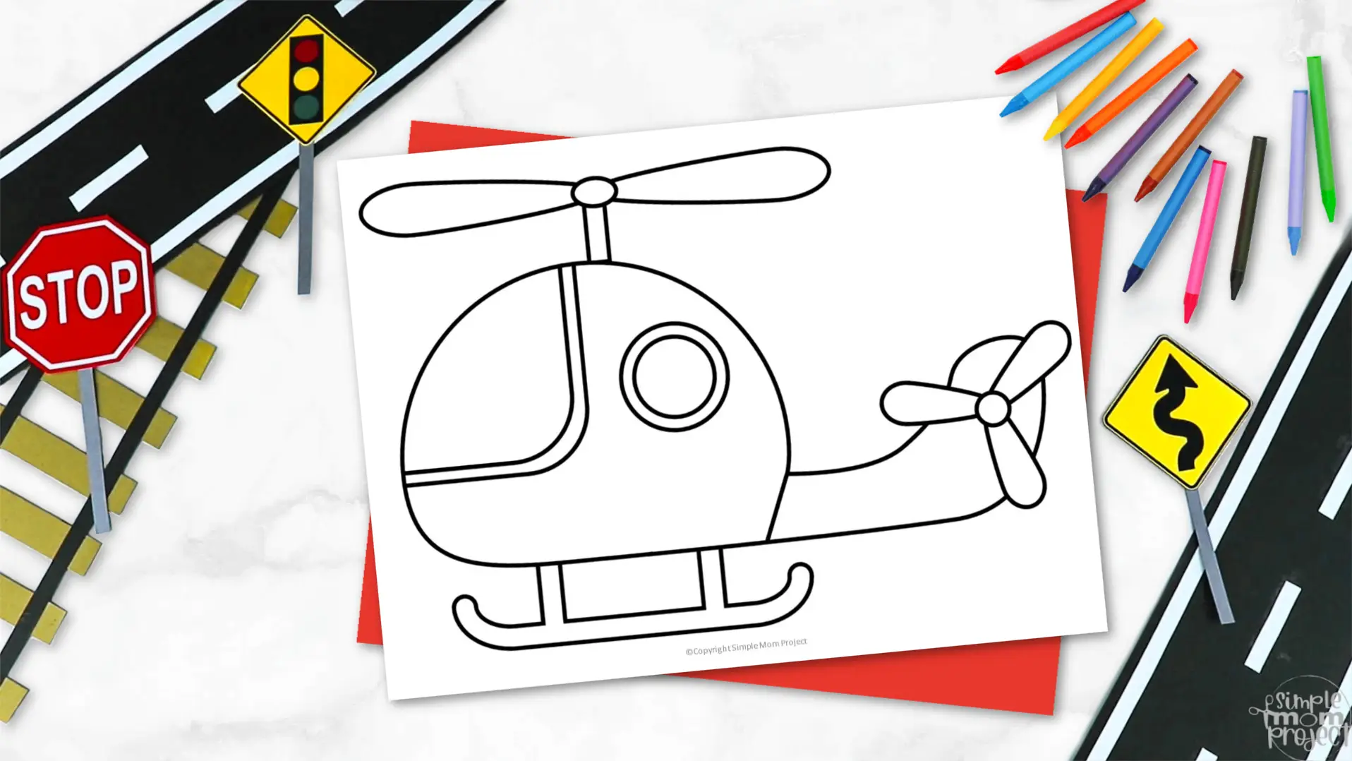 Printable Helicopter Template for Kids Community Helper Crafts Vehicle Crafts Transportation Crafts Elementary, Kindergarten, Preschool 2