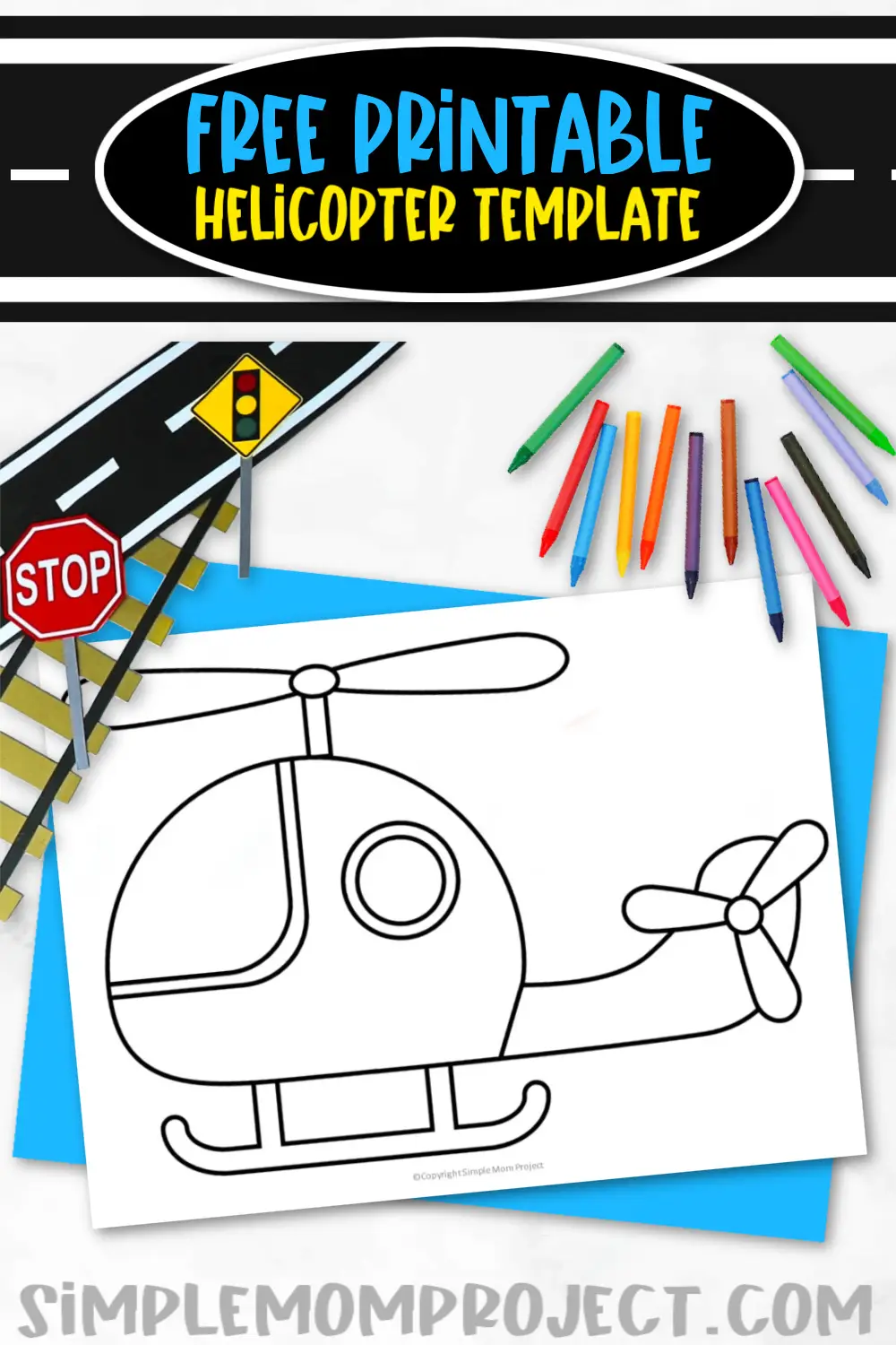 Printable Helicopter Template for Kids Community Helper Crafts Vehicle Crafts Transportation Crafts Elementary, Kindergarten, Preschool 3